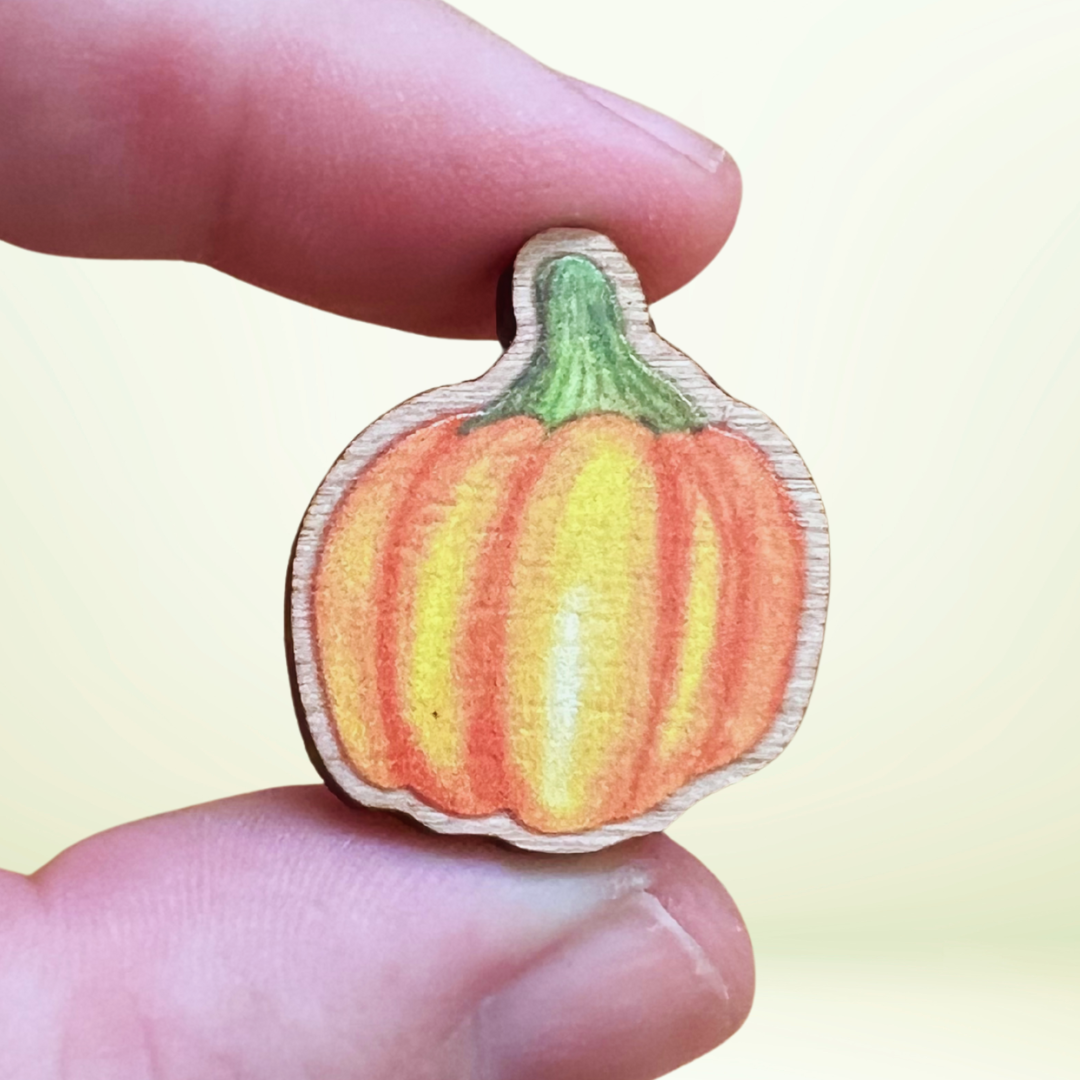 Pumpkin Wooden Pin | Eco Friendly Accessory