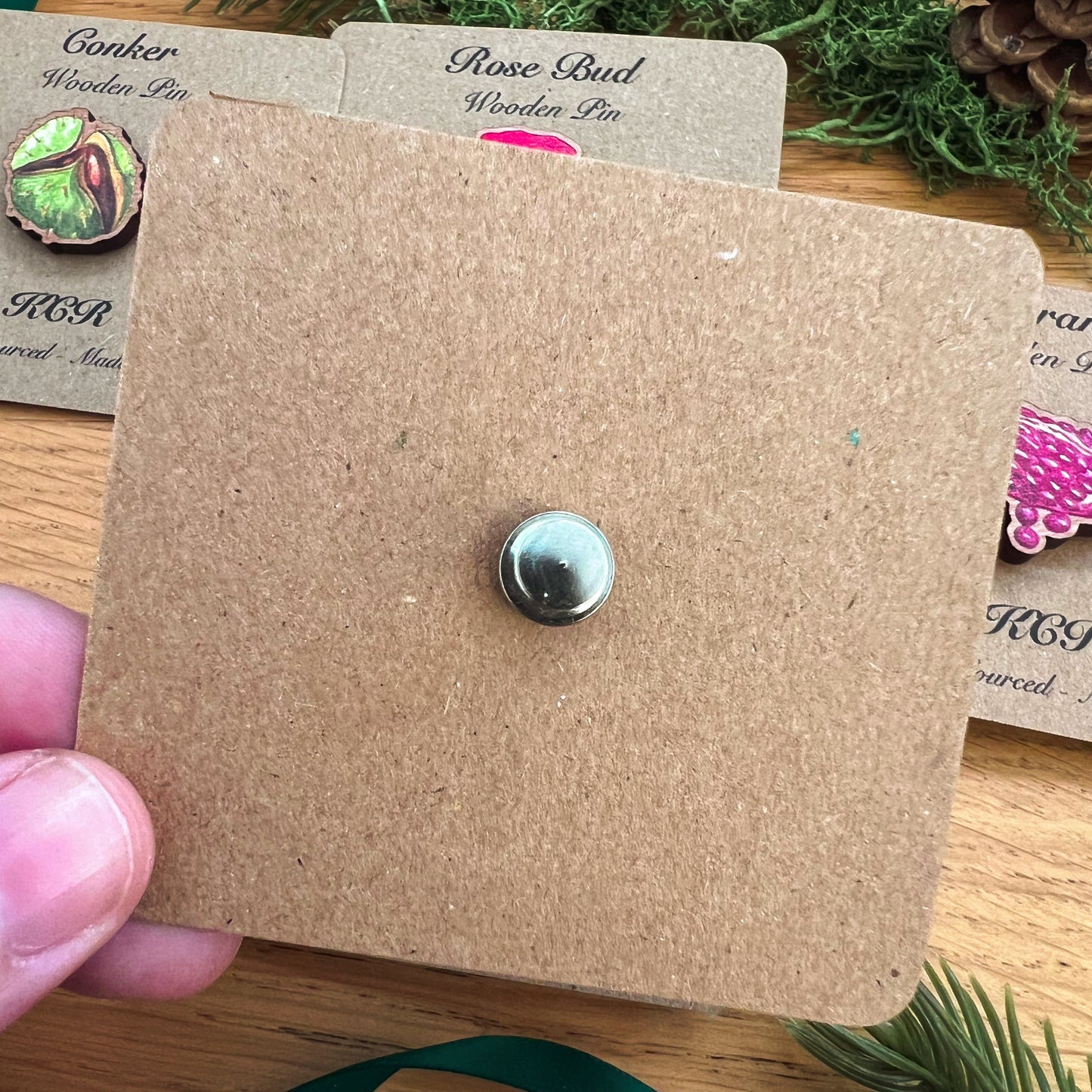 Elderflower Wooden Pin | Eco Friendly Nature Inspired Accessory