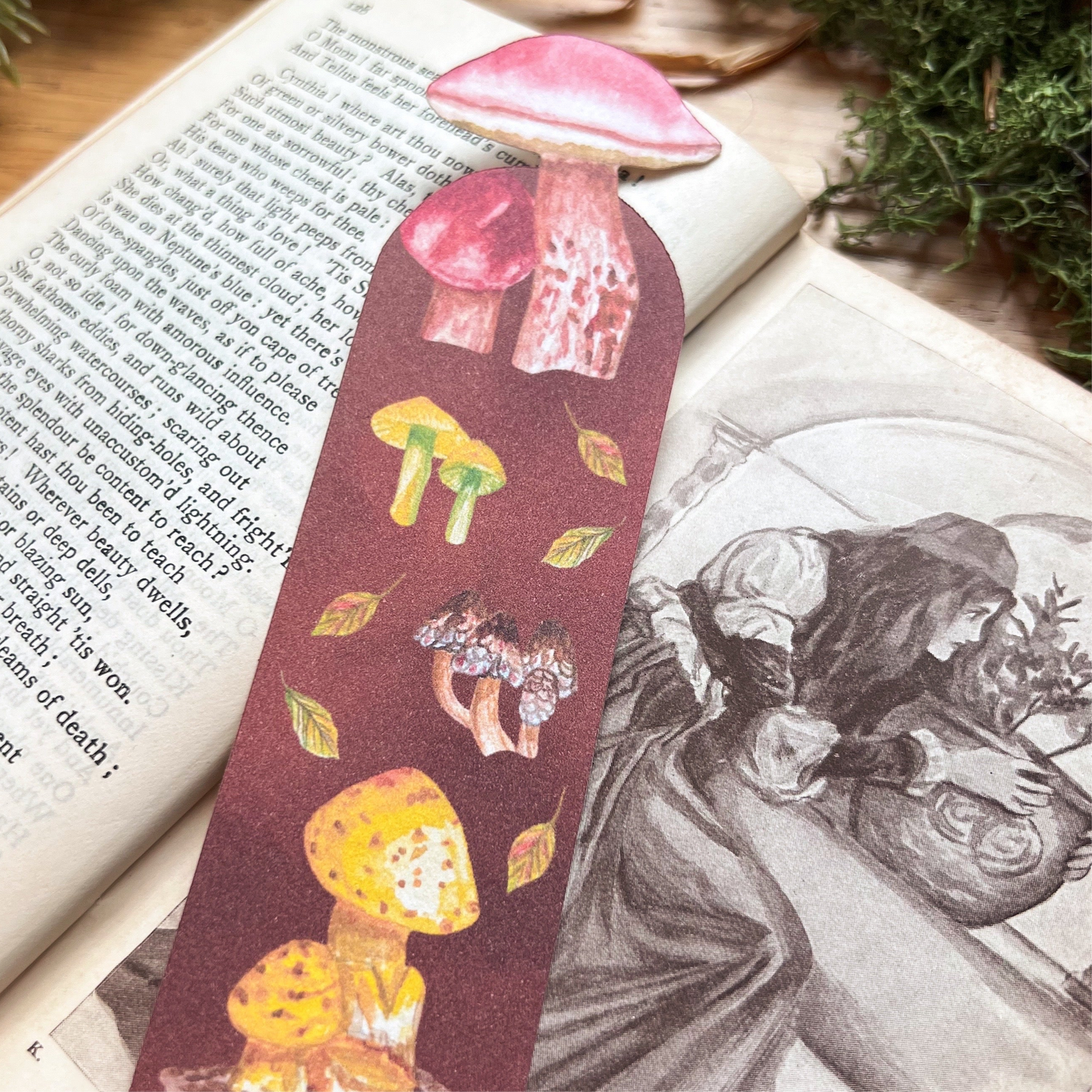 Fall Forage | Mushroom Botanical Bookmark | Nature Inspired
