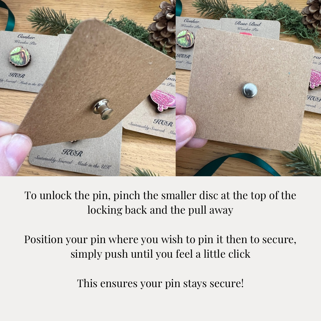 Conker Wooden Pin | Eco Friendly Nature Inspired Accessory