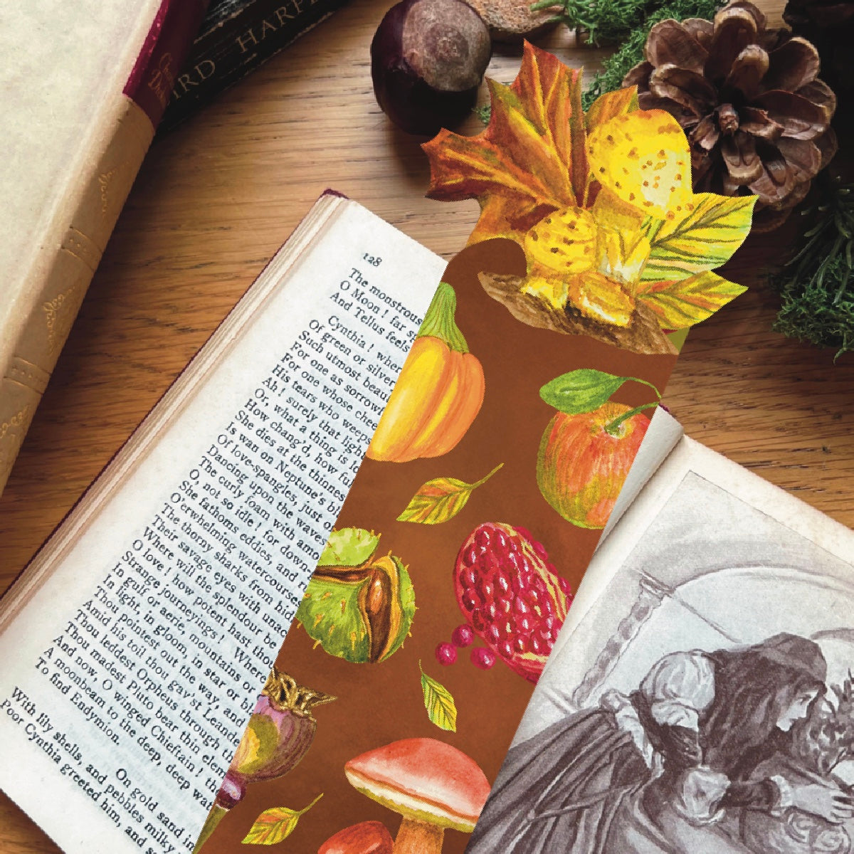 Autumn Seasonal Botanical Bookmark (Soil) | Nature Inspired