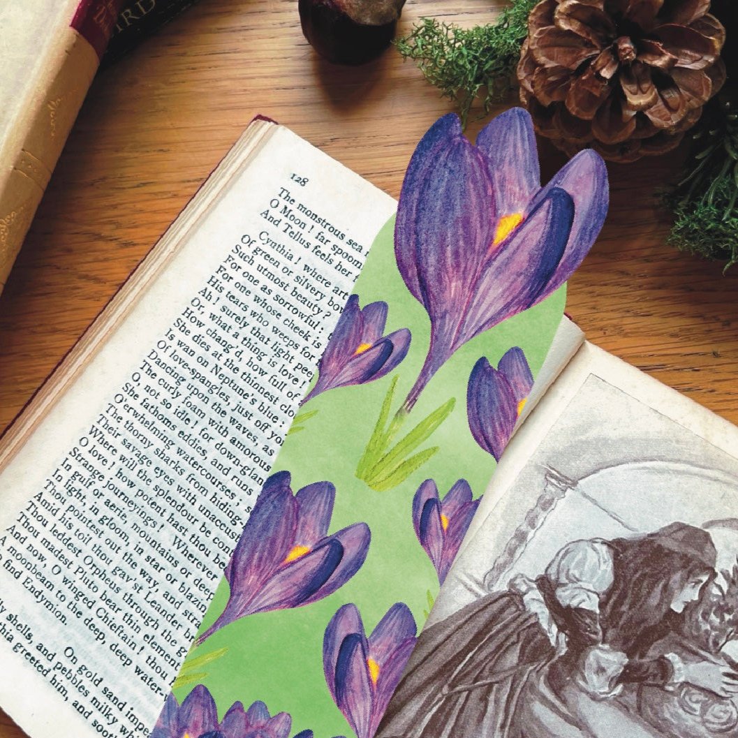 Crocus Botanical Bookmark | Nature Inspired