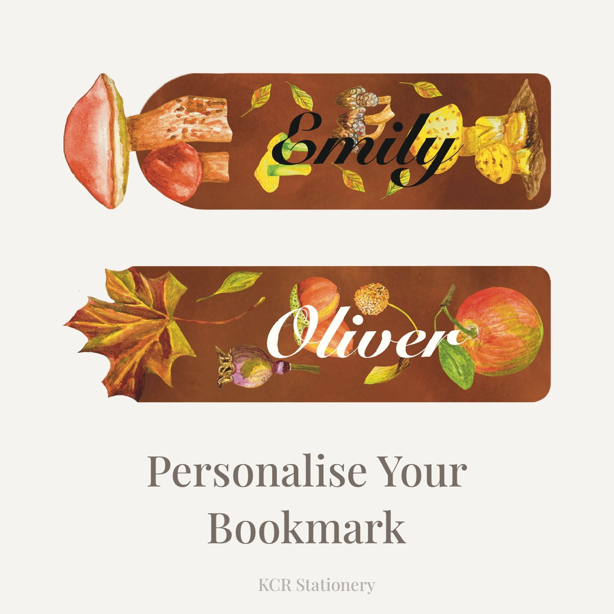 Autumn Seasonal Botanical Bookmark (Soil) | Nature Inspired