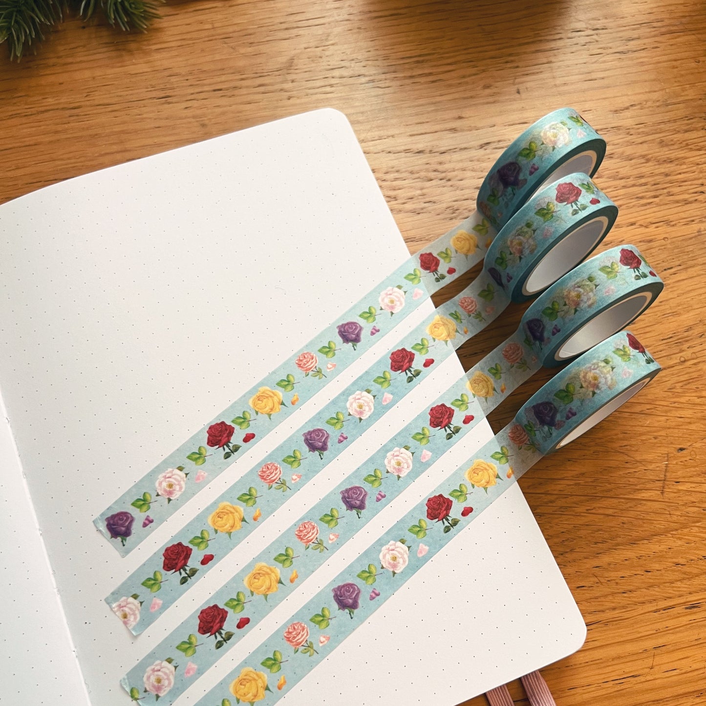 Spring Rose Garden Botanical Washi Tape | Decorative Craft Tape