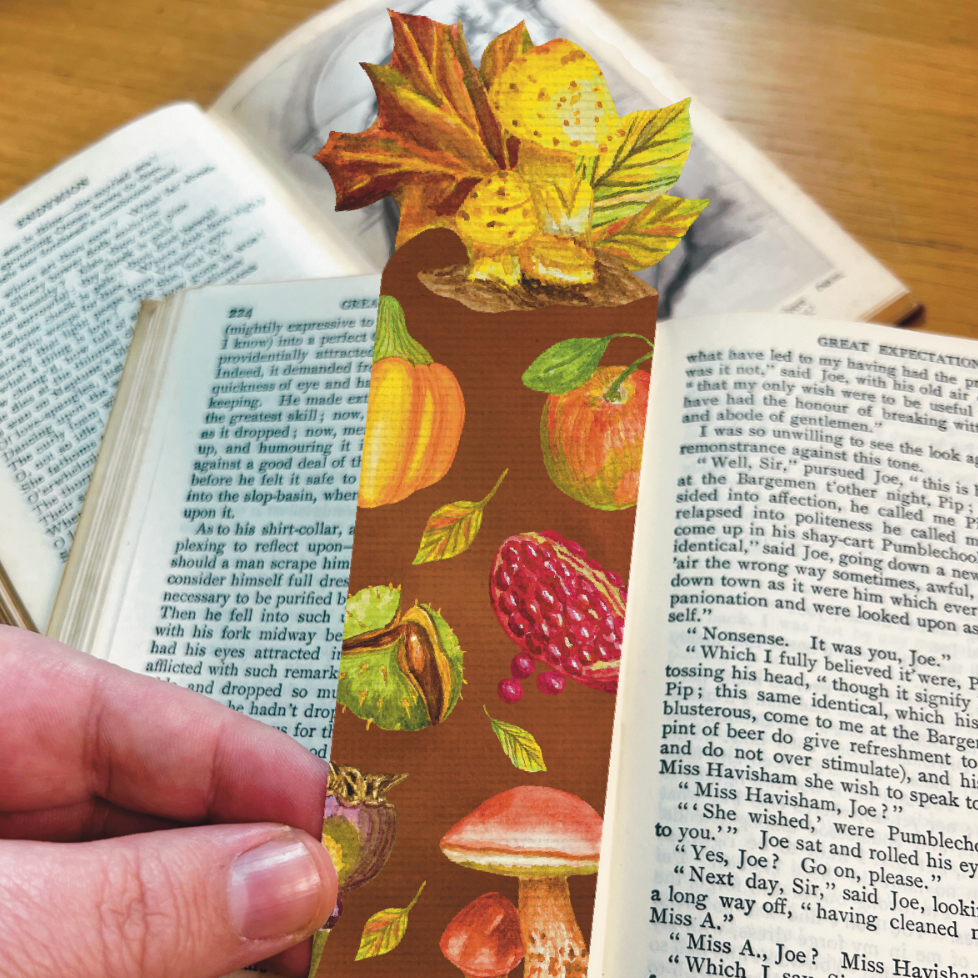 Autumn Seasonal Botanical Bookmark (Soil) | Nature Inspired