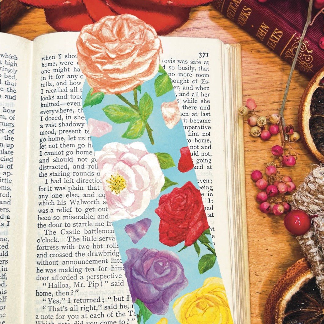 Rose Garden Botanical Bookmark | Nature Inspired