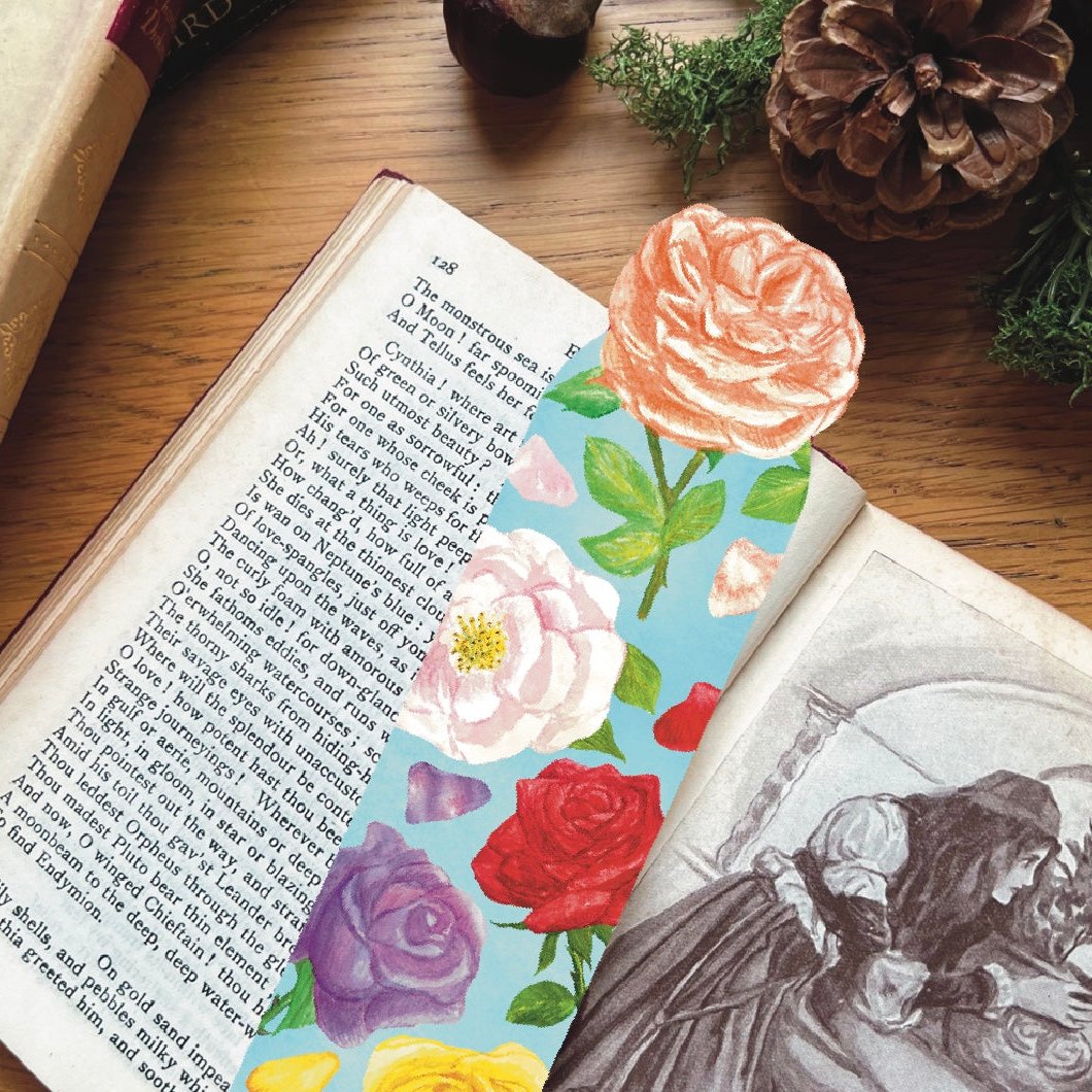 Rose Garden Botanical Bookmark | Nature Inspired