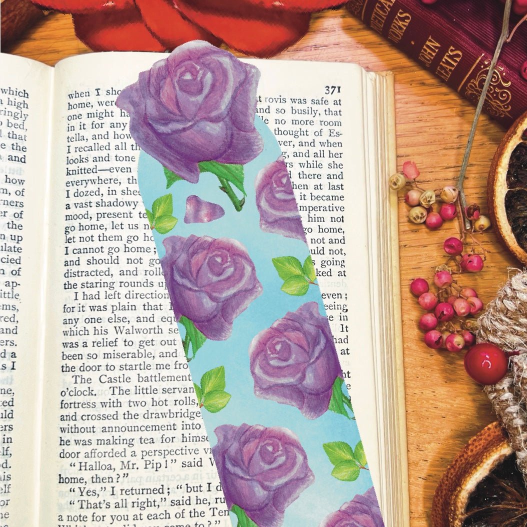 Lavender Rose Garden Botanical Bookmark | Nature Inspired