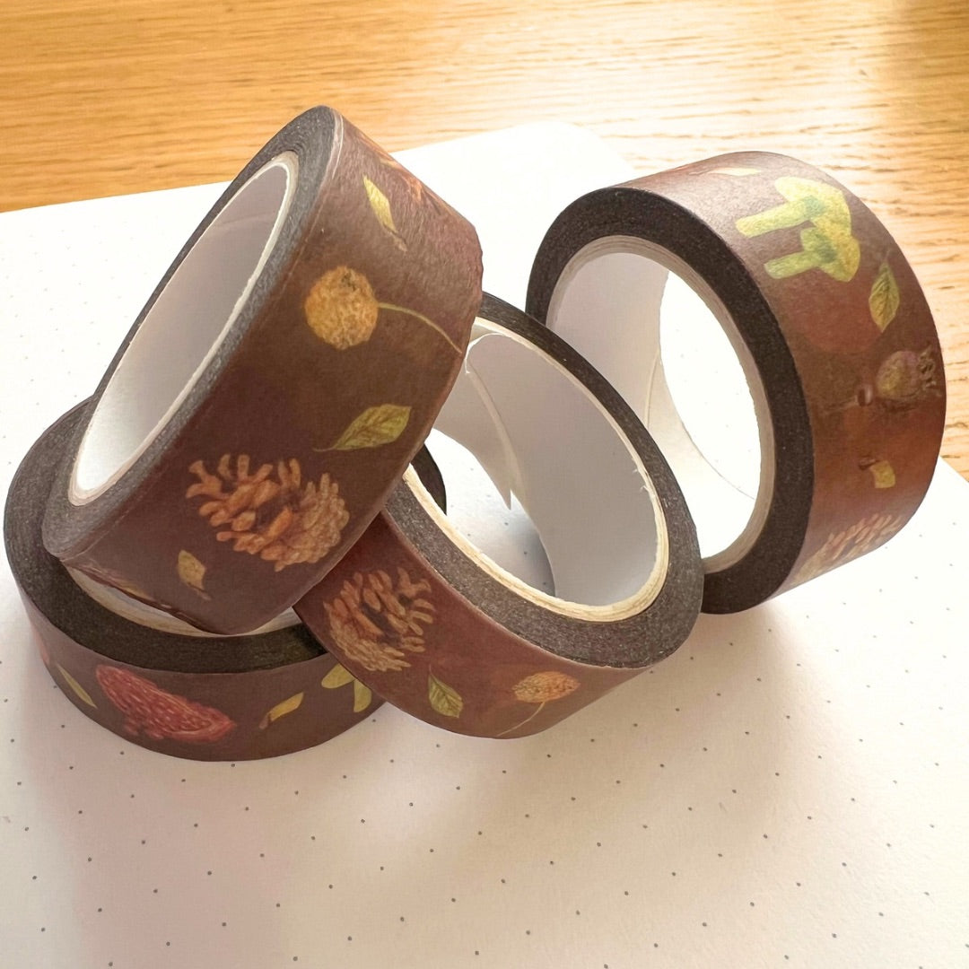 Autumn Fall Botanical Washi Tape | Decorative Craft Tape