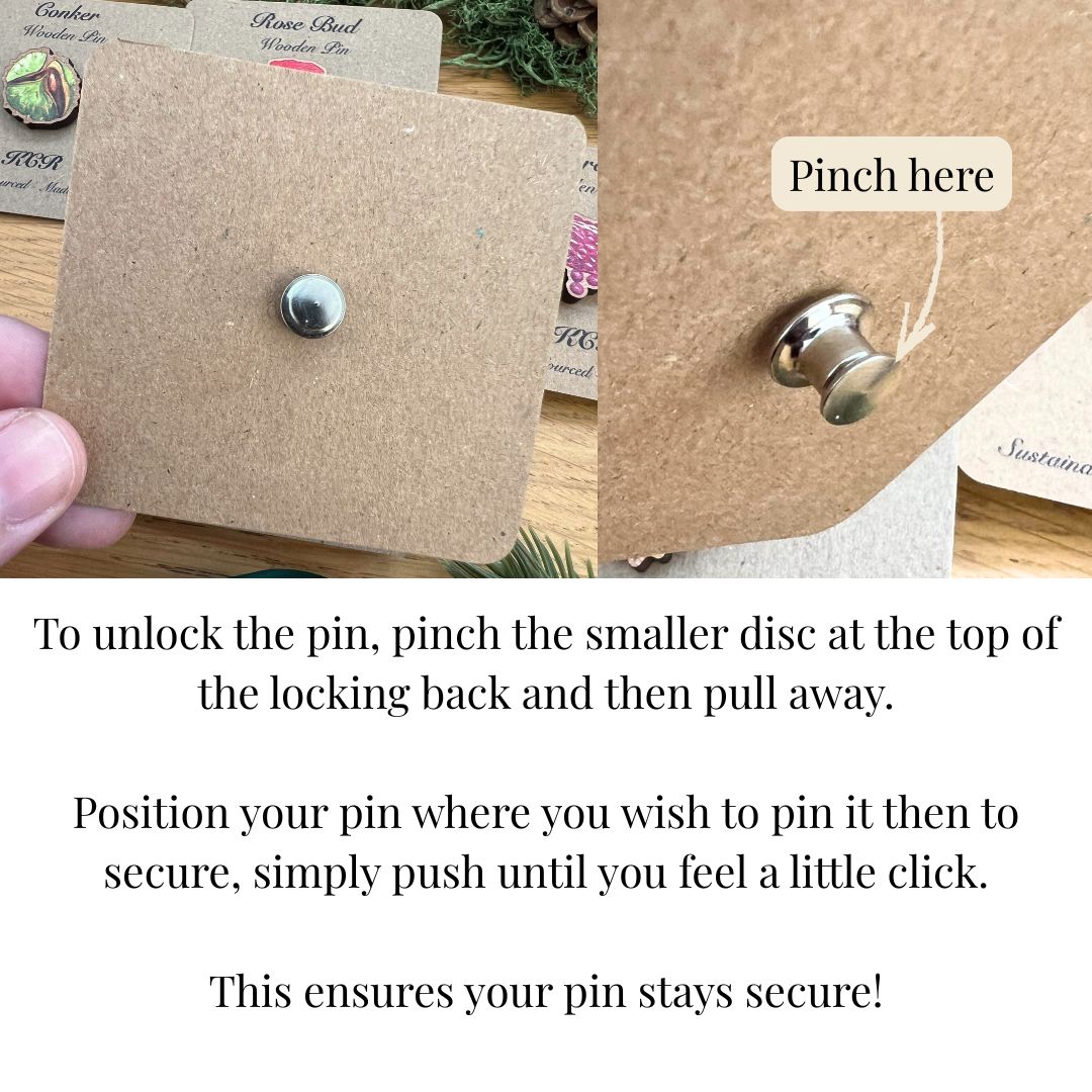 Autumnal Mushroom Wooden Pin | Eco Friendly Accessory