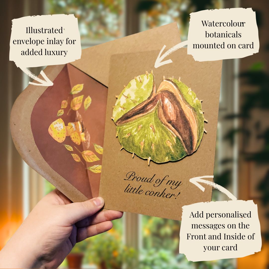 Handmade Parrot Waxcap Mushroom Greetings Card | Personalised & Eco Friendly