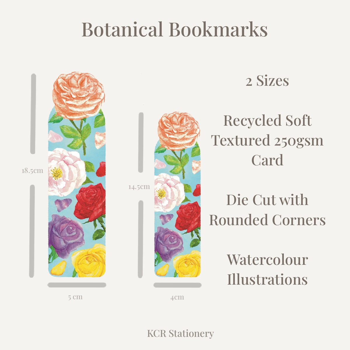Red Rose Garden Botanical Bookmark | Nature Inspired