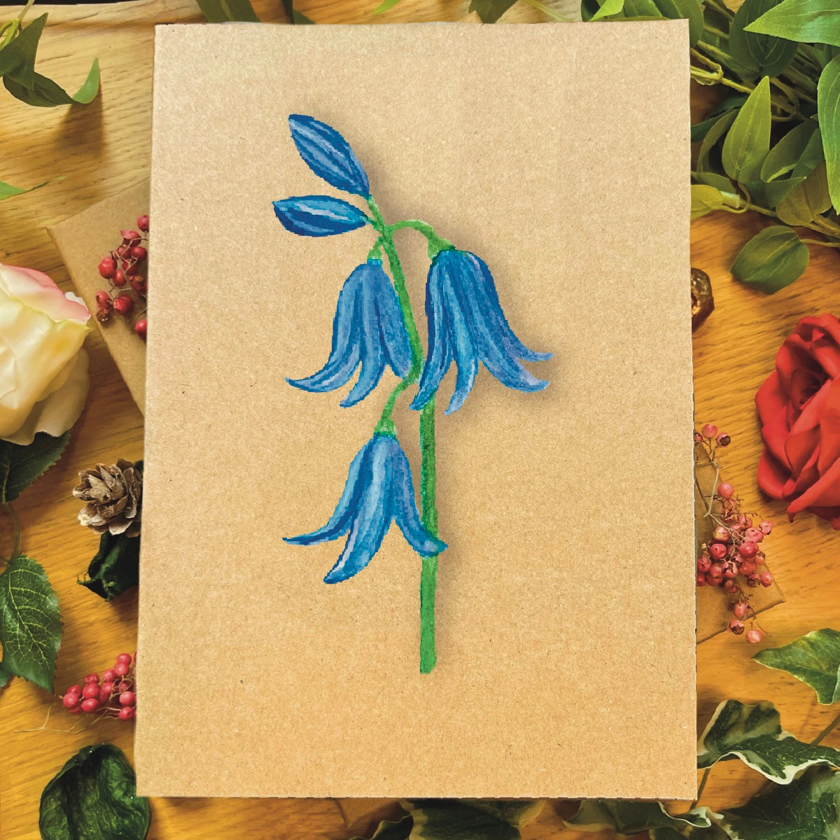 Handmade Bluebells Greetings Card | Floral Personalised & Eco Friendly