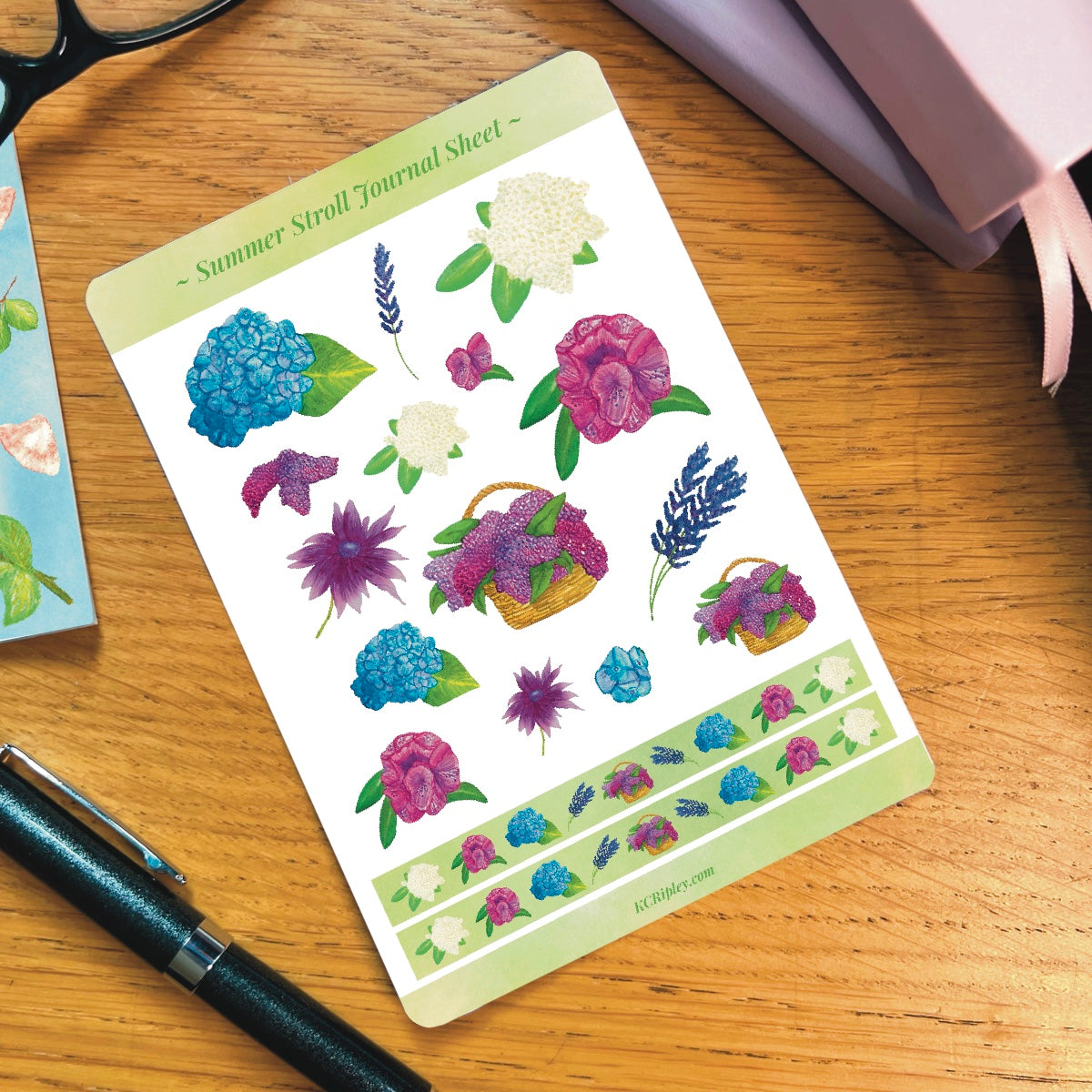 Summer Stroll Sticker Sheets | Journal Sticker Sheet