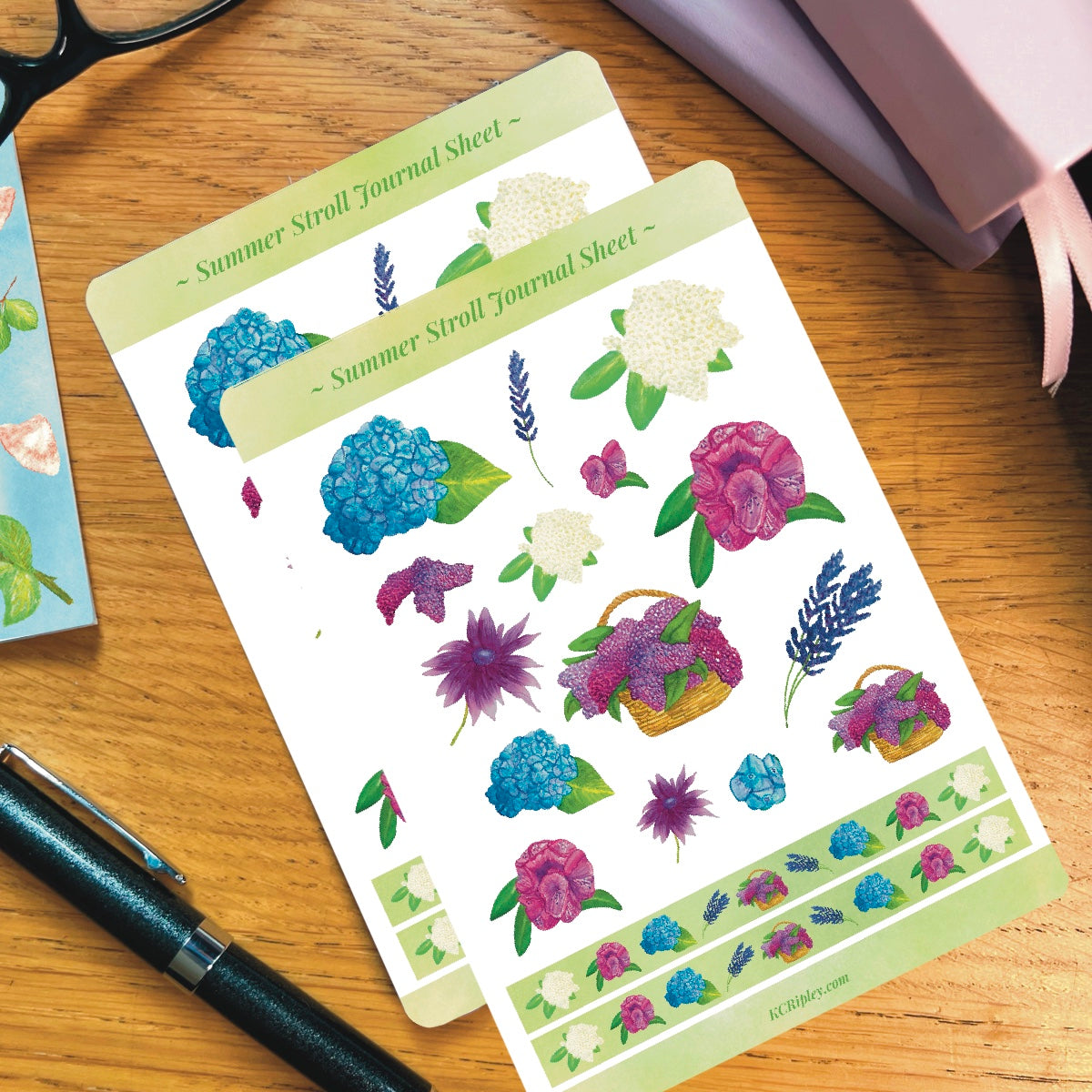 Summer Stroll Sticker Sheets | Journal Sticker Sheet
