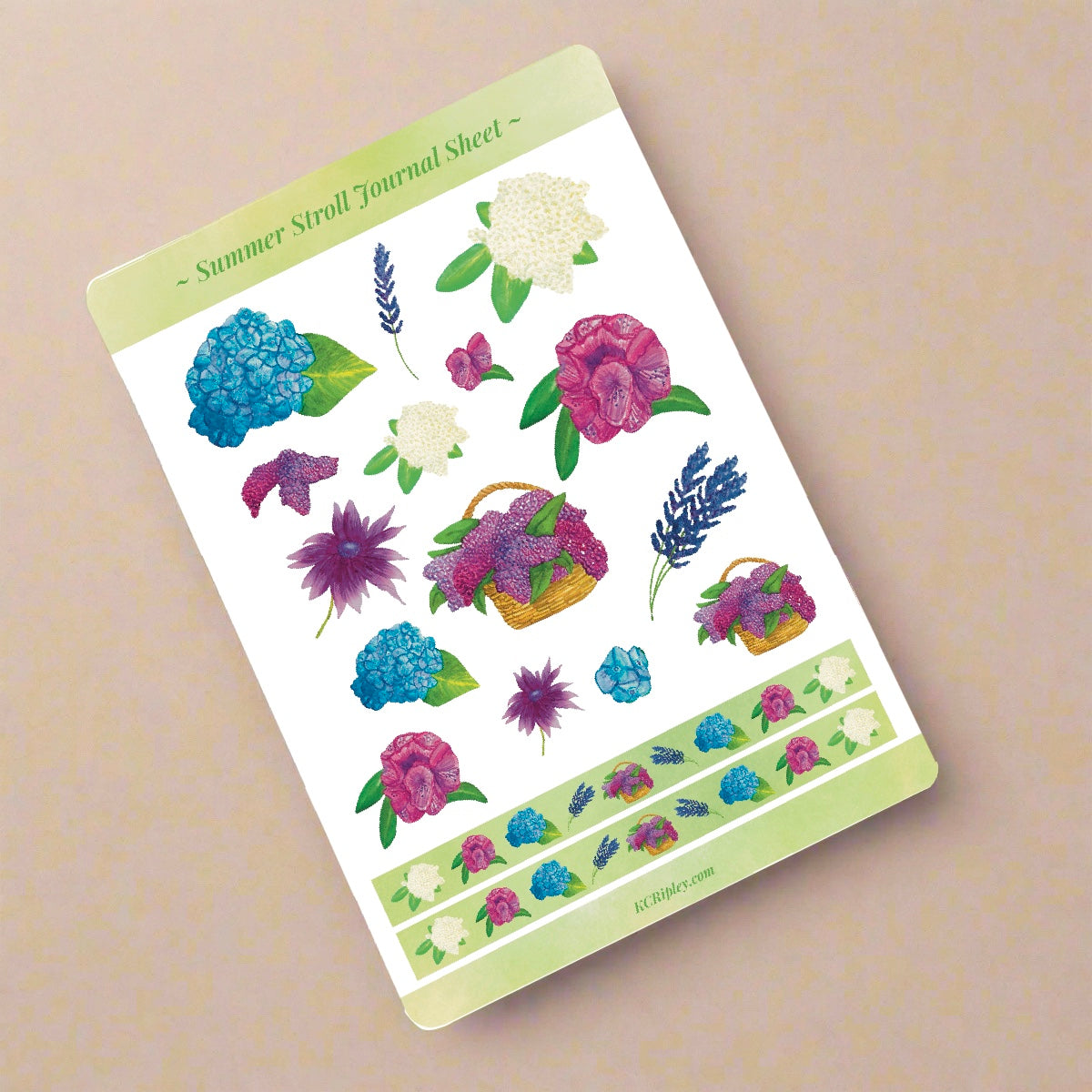 Summer Stroll Sticker Sheets | Journal Sticker Sheet