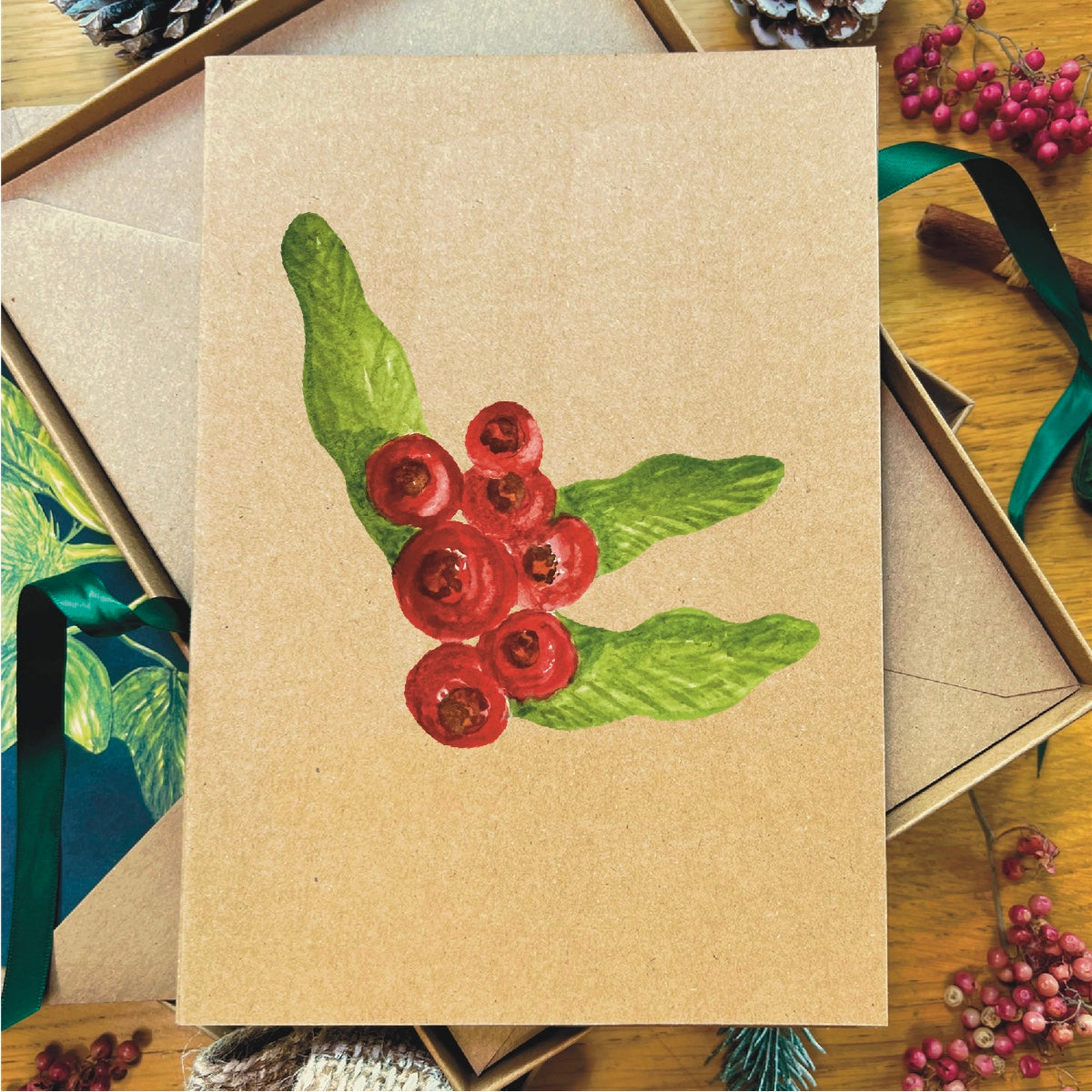 Handmade Rowan Berries Greeting Card | Botanical, Personalised & Eco Friendly