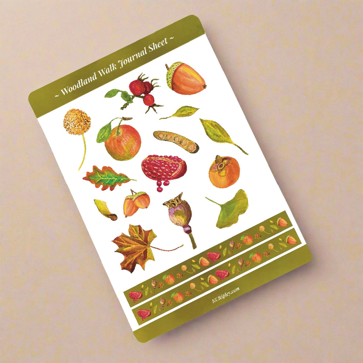 Woodland Walk Sticker Sheets | Journal Sticker Sheet