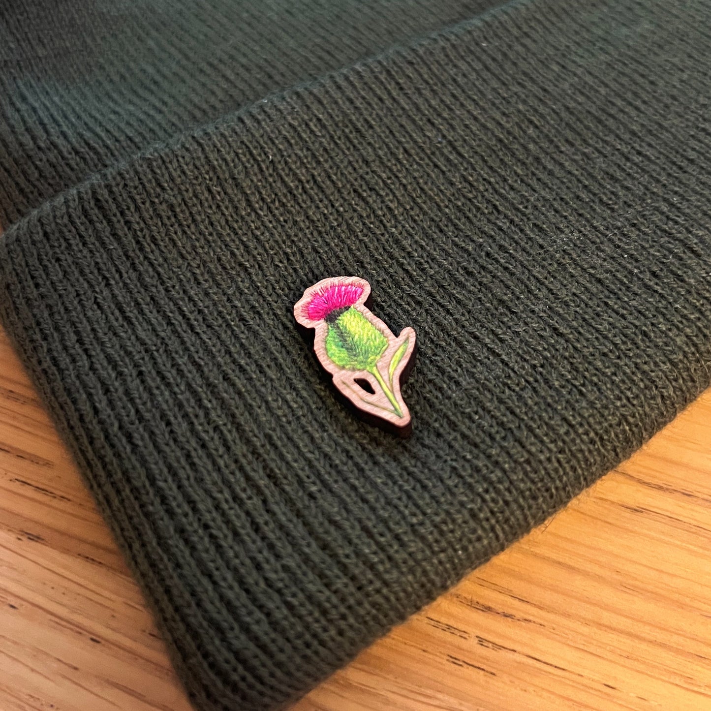Thistle Wooden Pin | Eco Friendly Nature Inspired Accessory