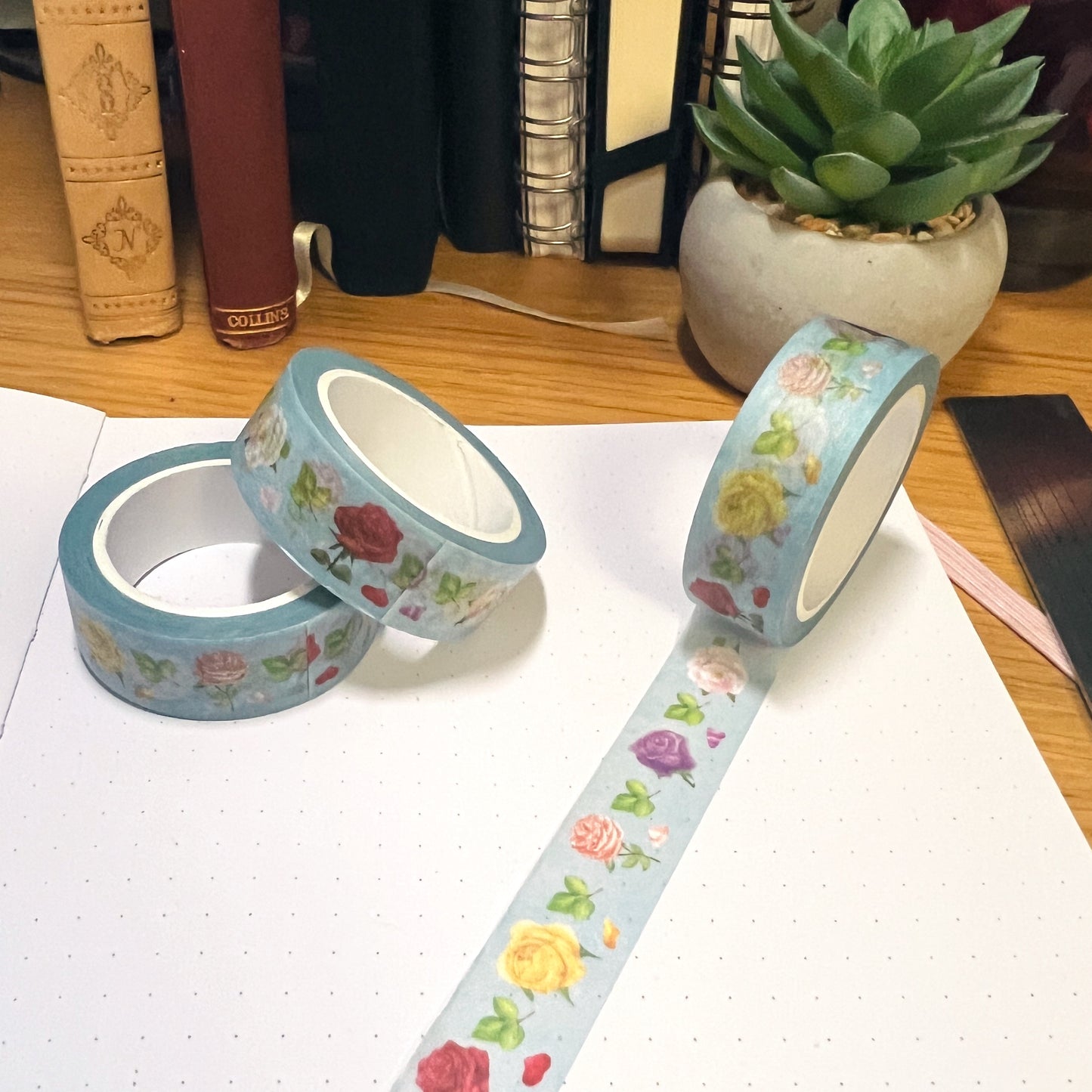 Spring Rose Garden Botanical Washi Tape | Decorative Craft Tape