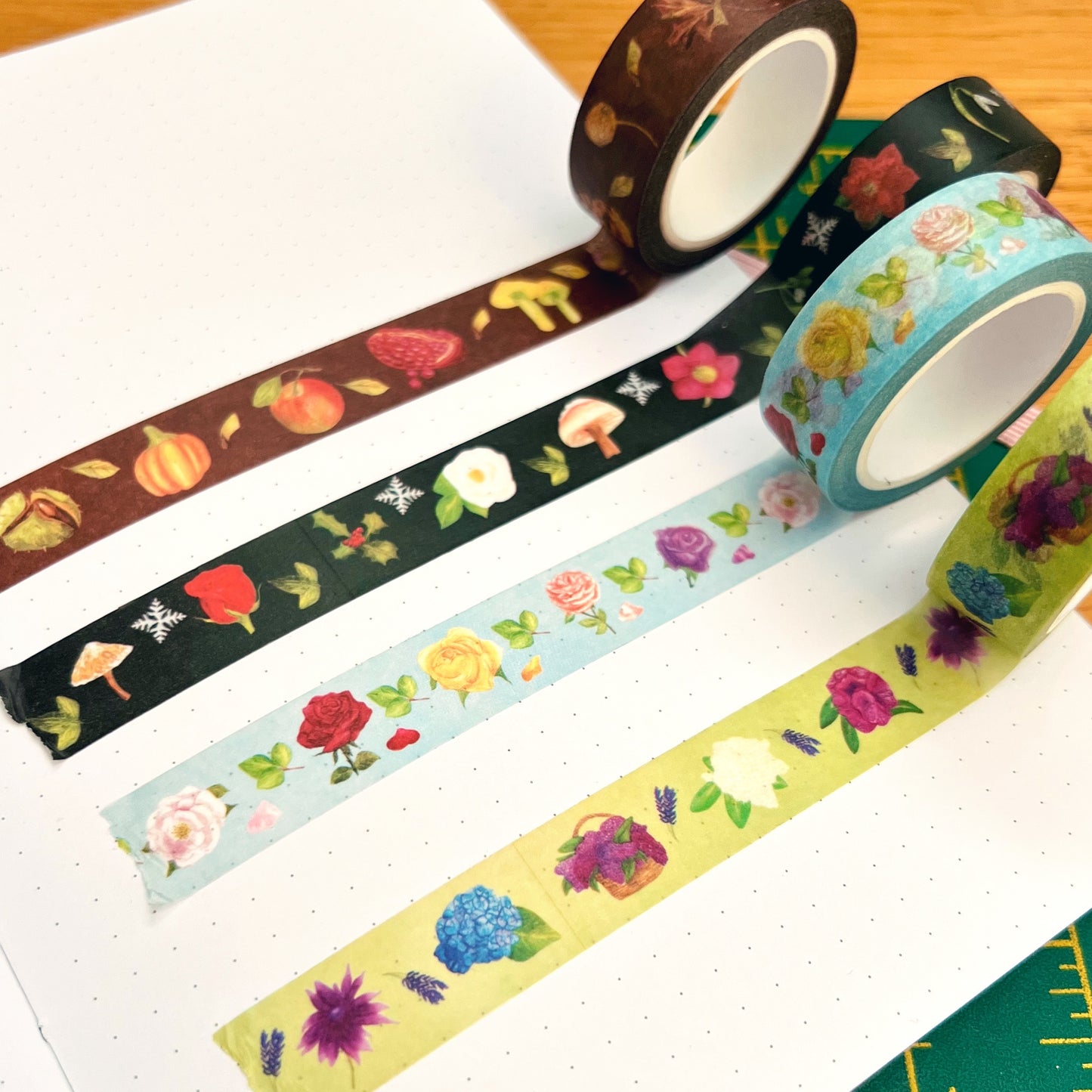 Autumn Fall Botanical Washi Tape | Decorative Craft Tape