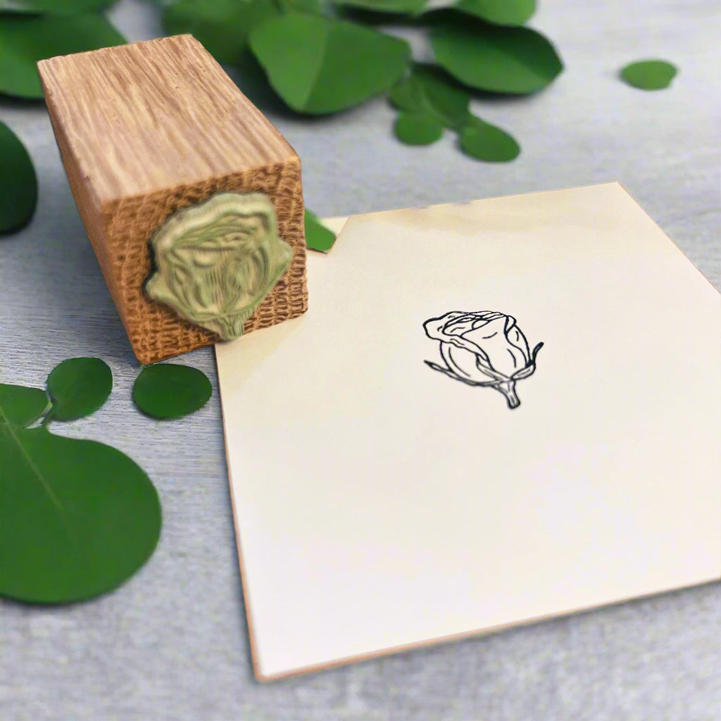 Rose Bud Botanical Stamp | Eco-Friendly Rubber Stamp for Scrapbooking, Card Making & DIY Crafts