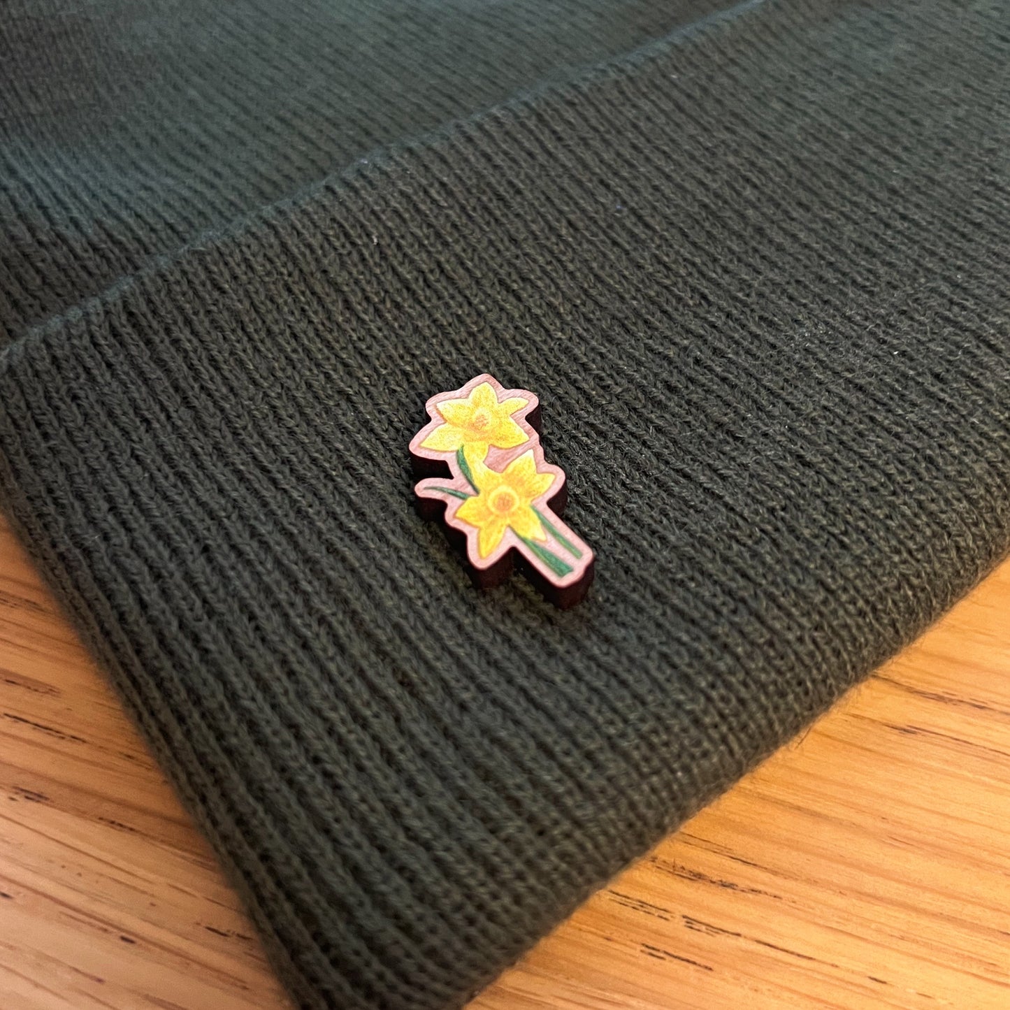 Daffodil Wooden Pin | Eco Friendly Nature Inspired Accessory
