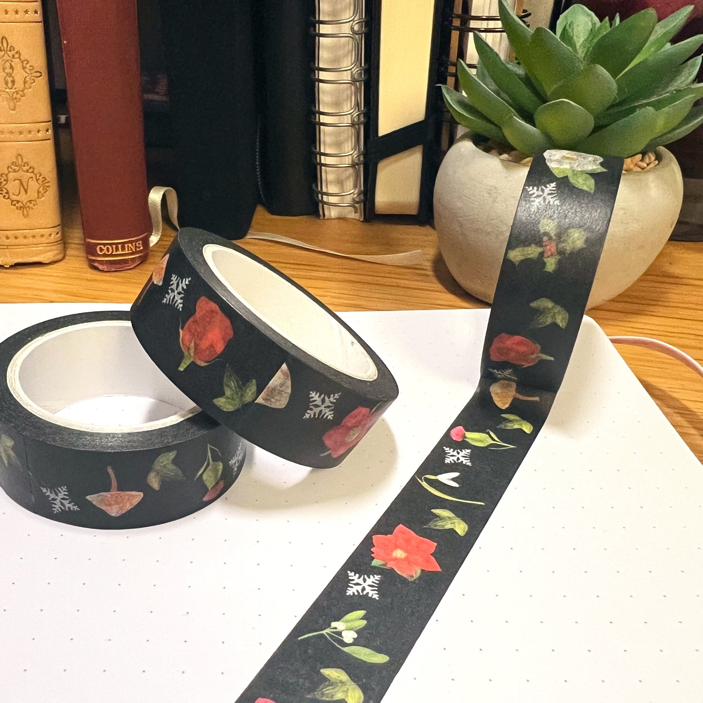 Winter Botanical Washi Tape | Decorative Craft Tape