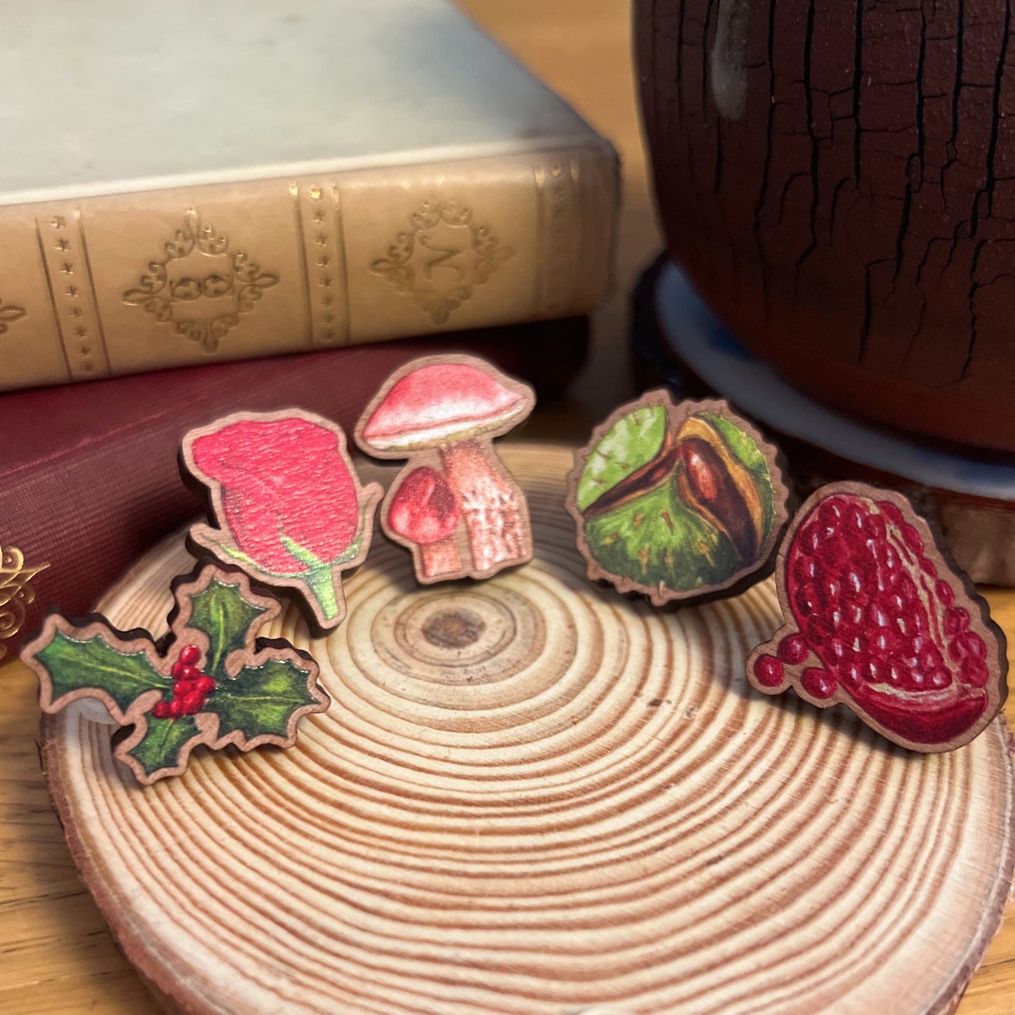 Conker Wooden Pin | Eco Friendly Nature Inspired Accessory