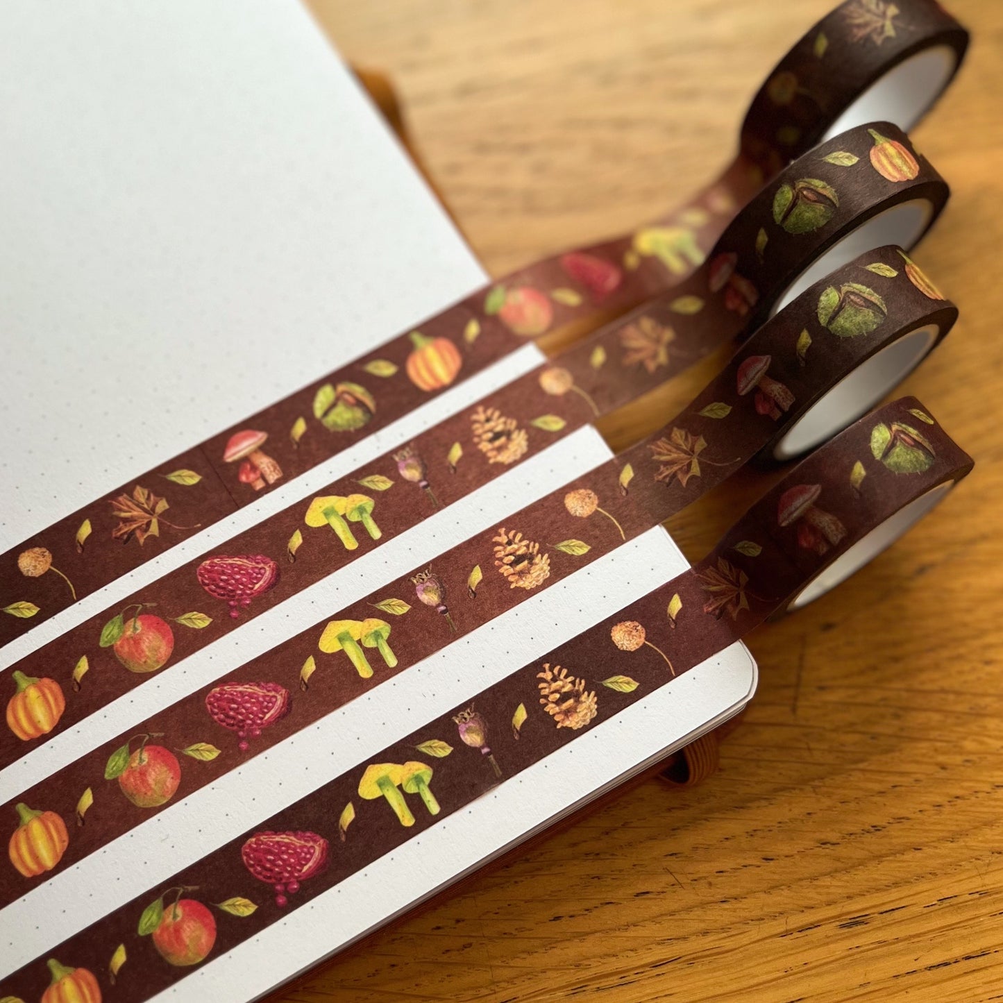 Autumn Fall Botanical Washi Tape | Decorative Craft Tape