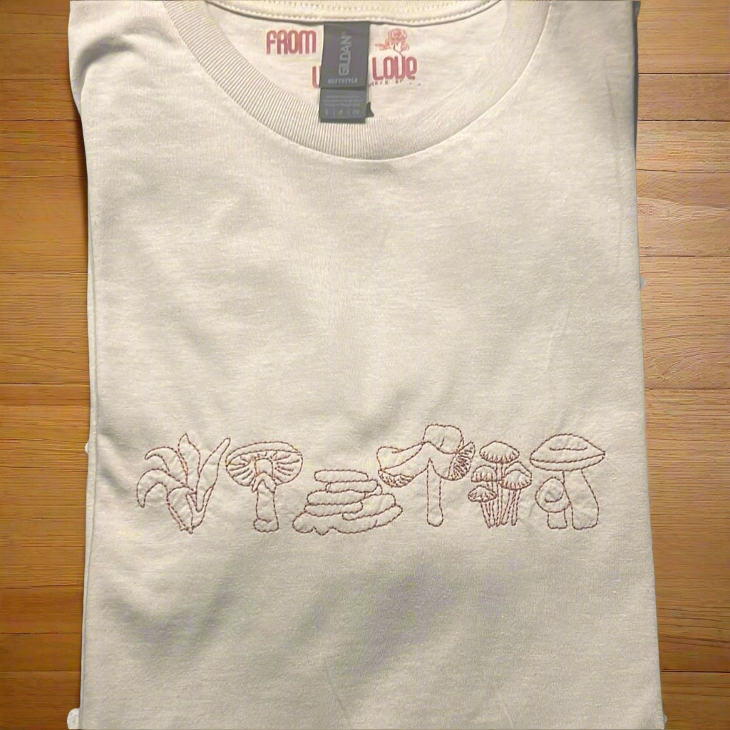 Forest Forager’s Mushroom T-Shirt | Embroidered