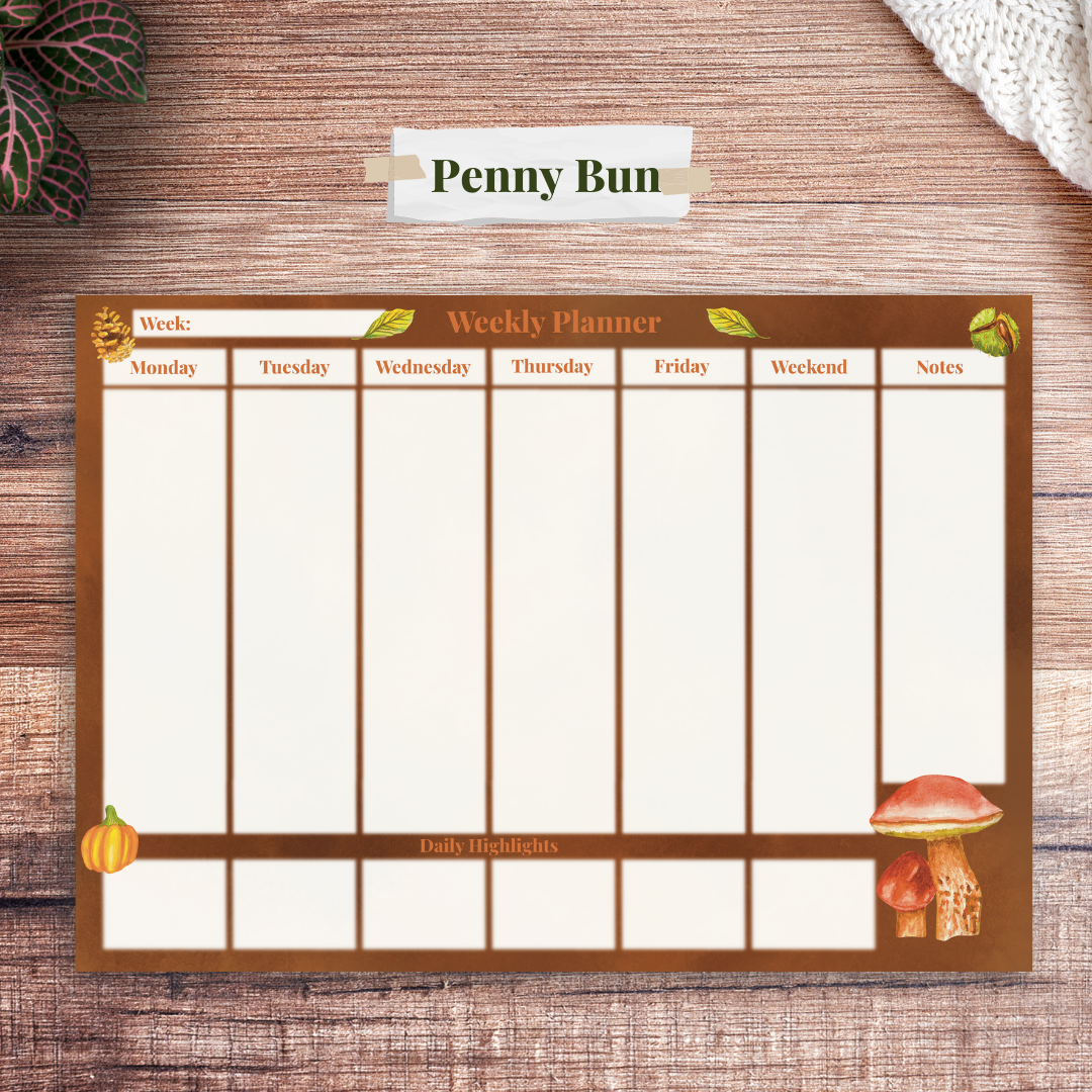 Fall Forage Weekly Planner Pad in Soil