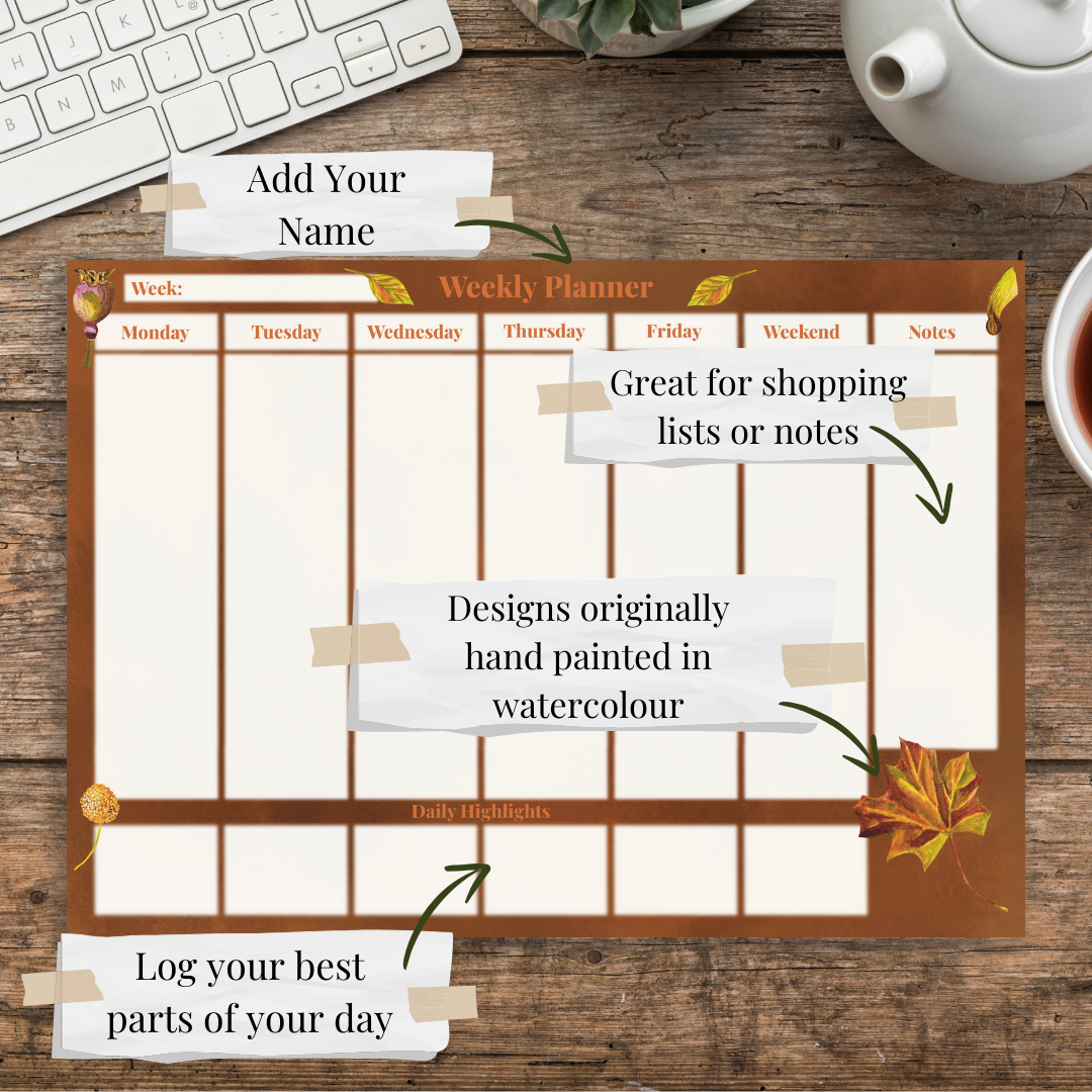 Woodland Walk Weekly Planner Pad in Soil