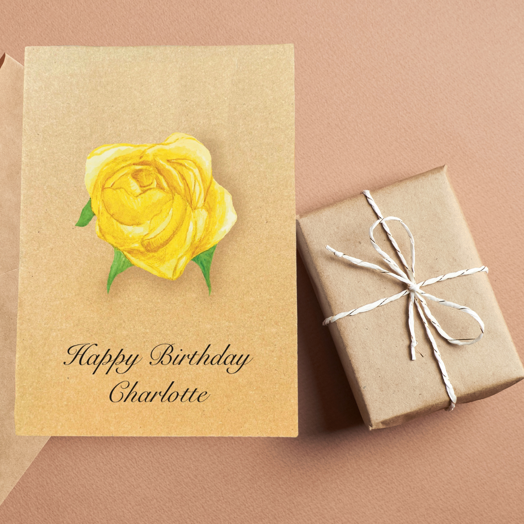 Yellow Rose Greetings Card