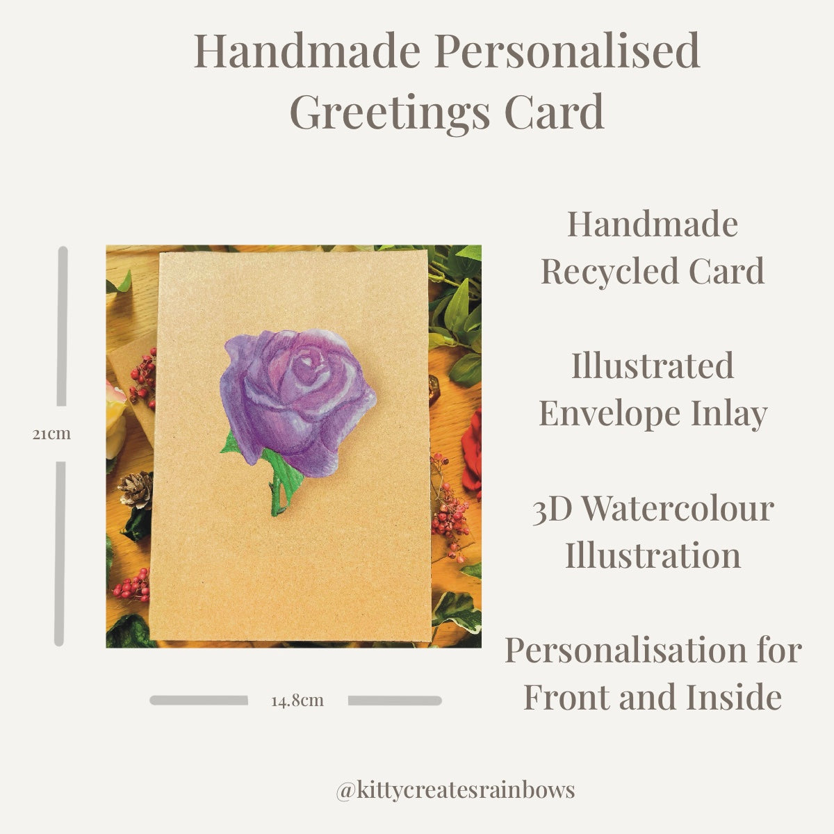 Lavender Rose Greetings Card