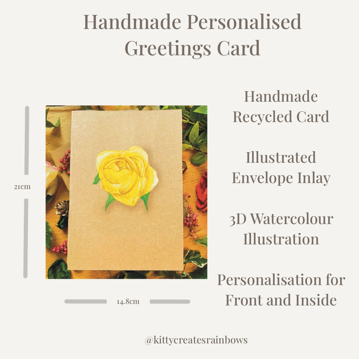 Yellow Rose Greetings Card