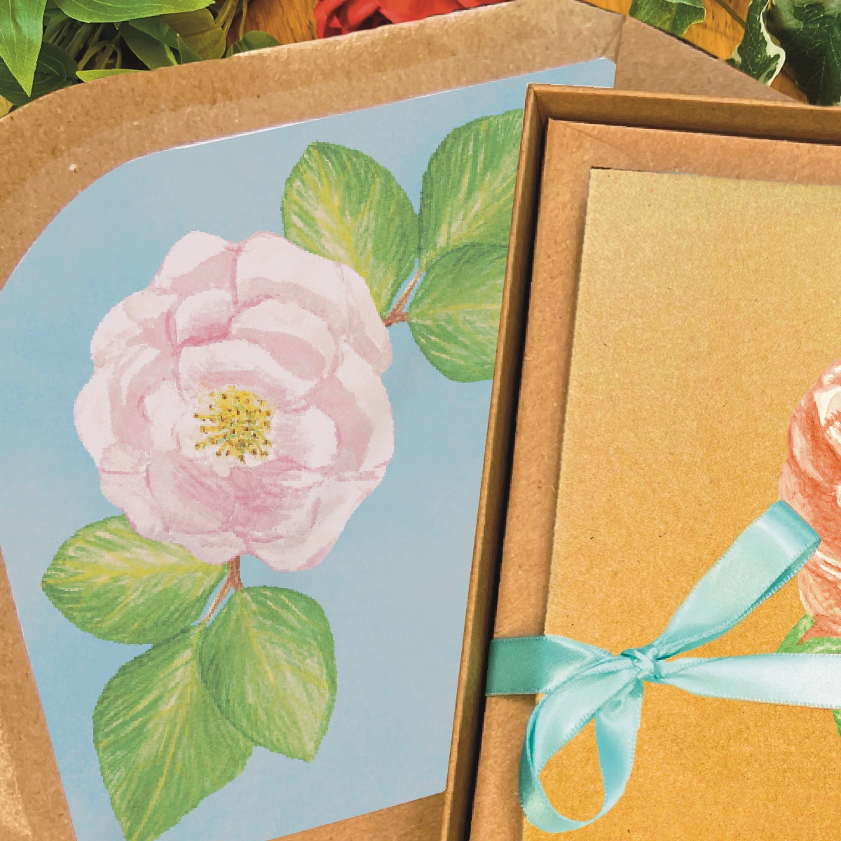 Pink Rose Greetings Card