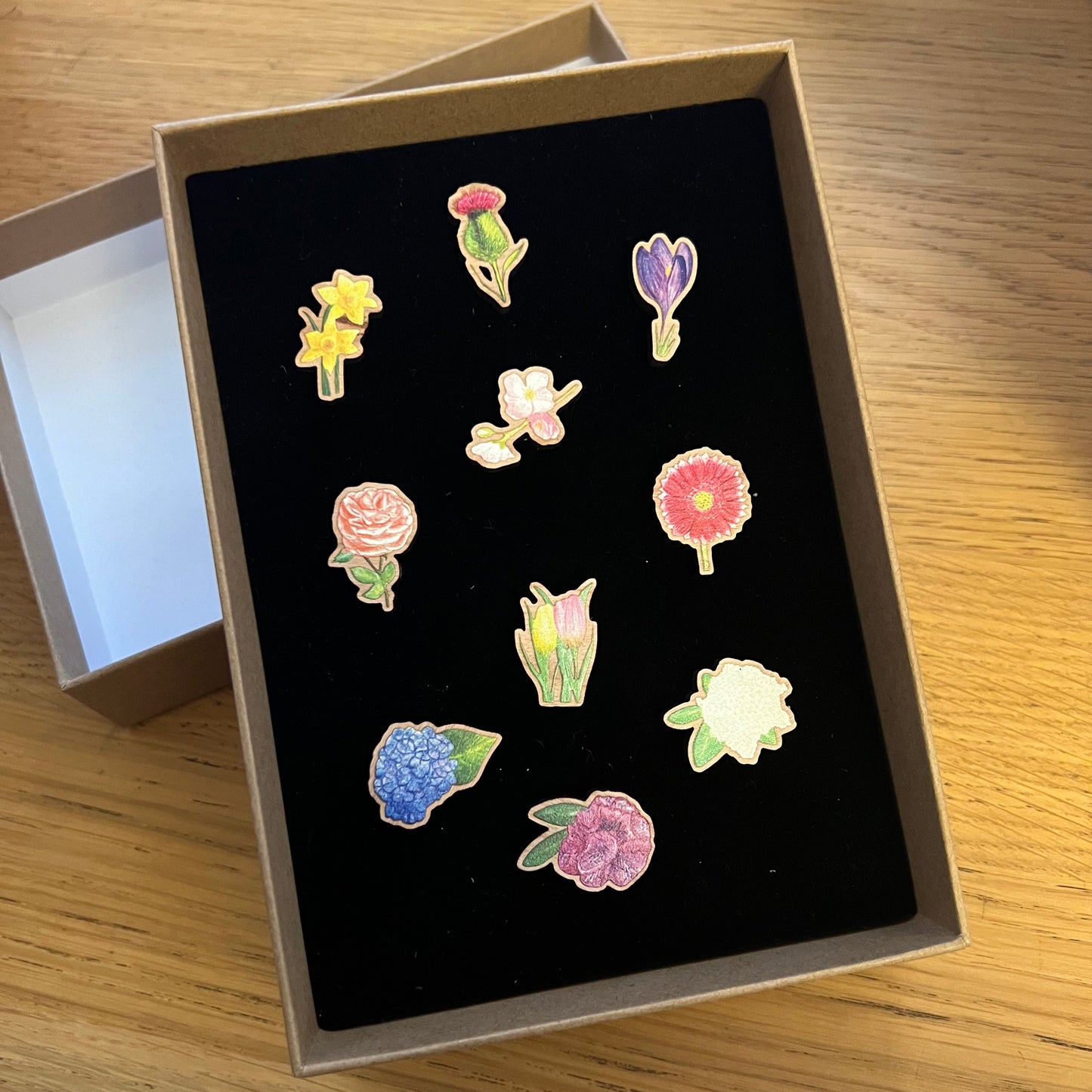 Botanical Wooden Pin Set