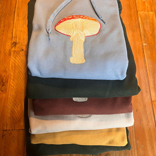 Forest Forager’s Mushroom Hoodie| Embroidered Fly Agaric