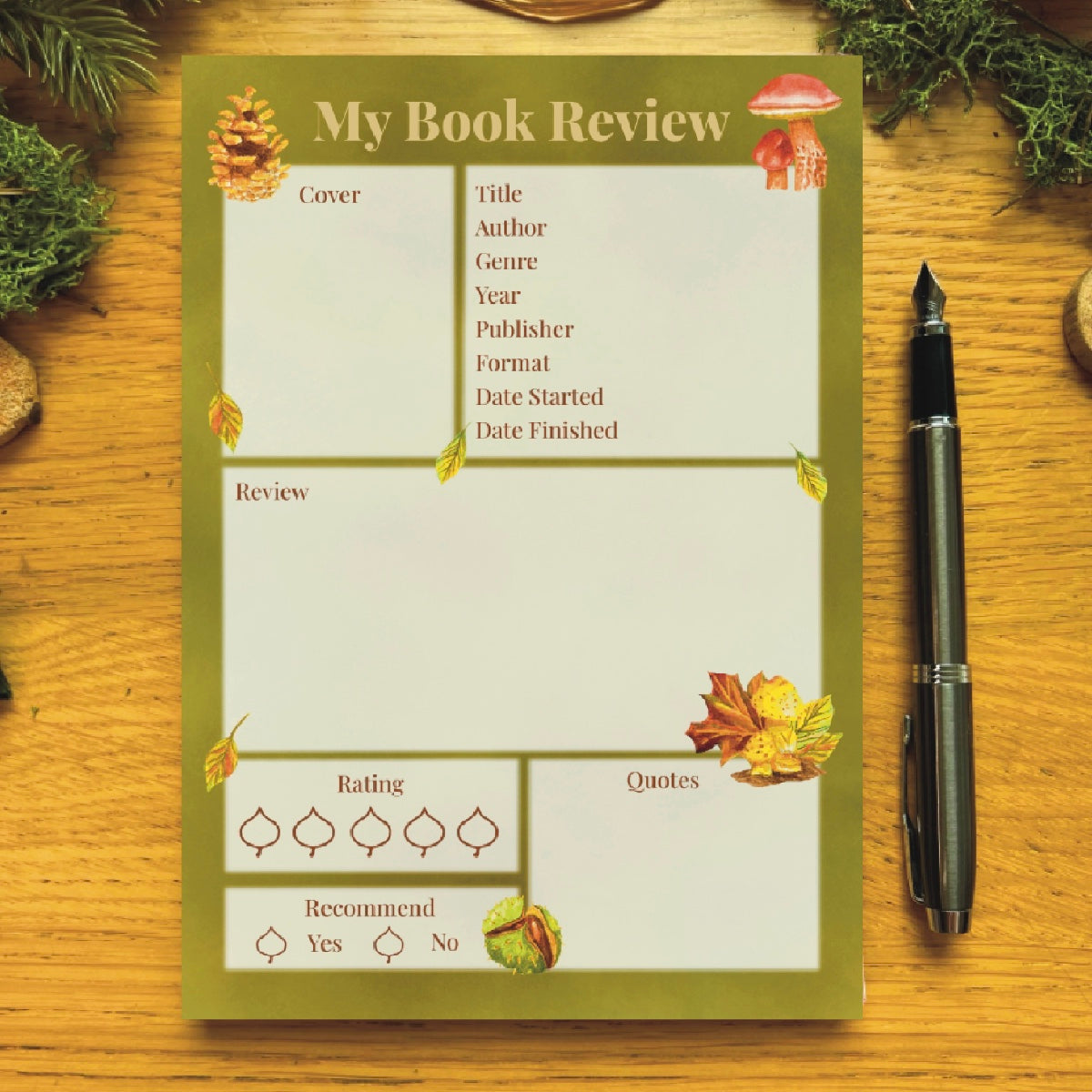 Autumn Book Review Pad