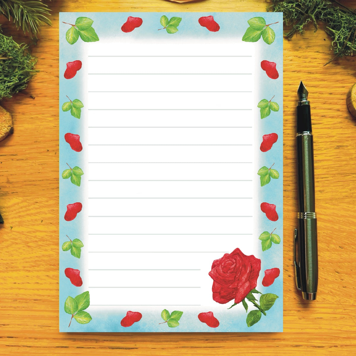 Red Rose Garden Notepad | Rose Garden Collection