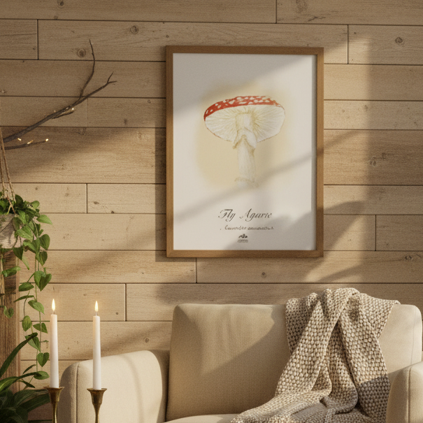 Cozy living room with a beige armchair, wooden coffee table, and plants.