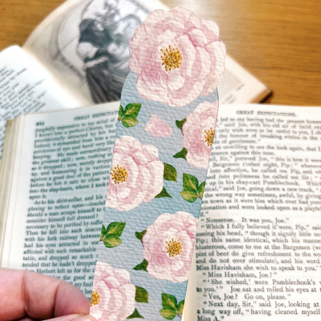 Pink Rose Garden Botanical Bookmark | Nature Inspired