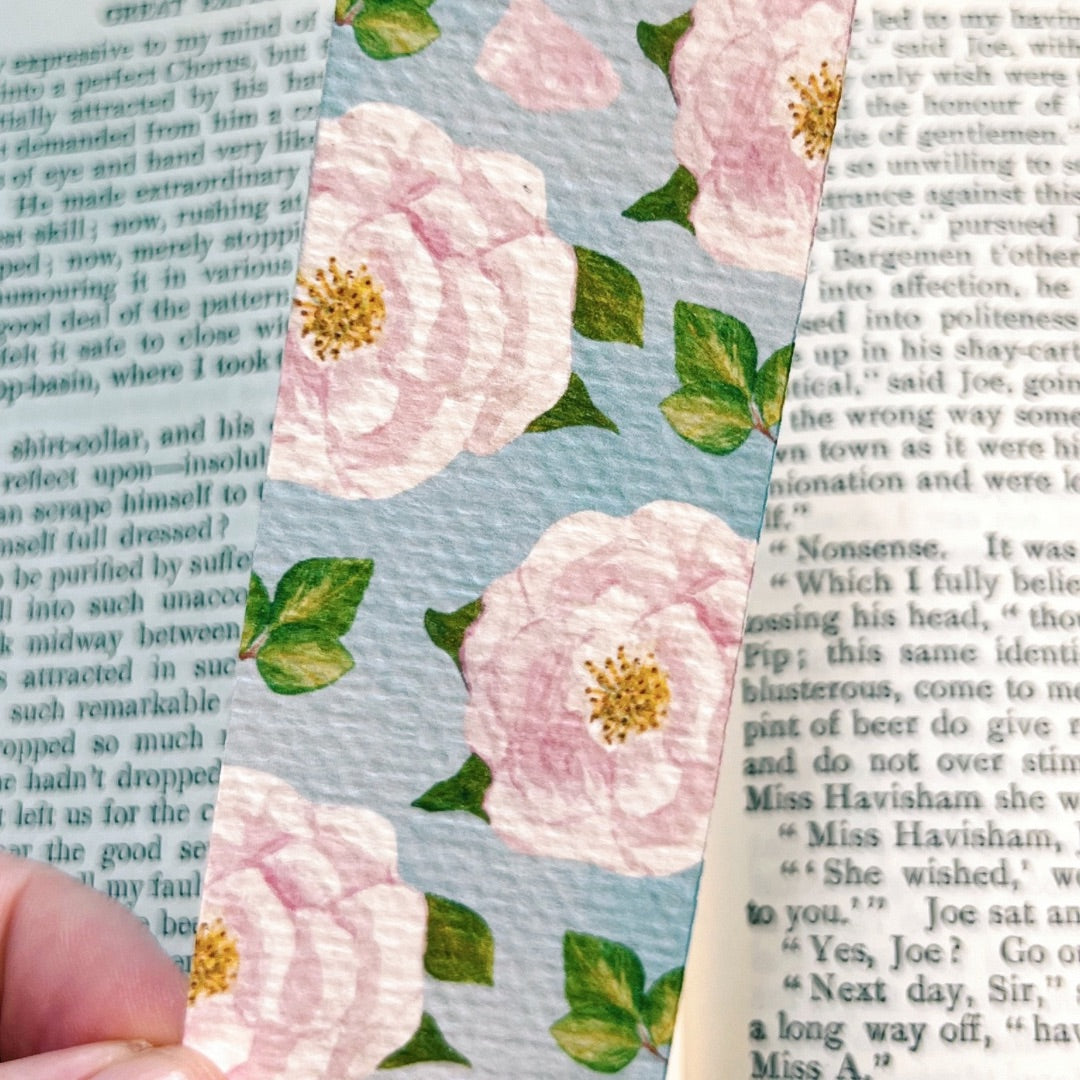 Pink Rose Garden Botanical Bookmark | Nature Inspired
