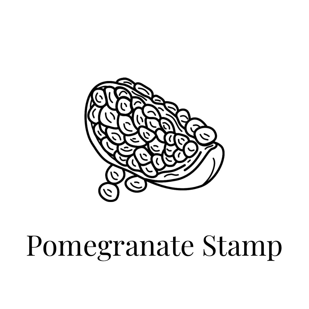 Pomegranate Botanical Stamp | Eco-Friendly Rubber Stamp for Scrapbooking, Card Making & DIY Crafts