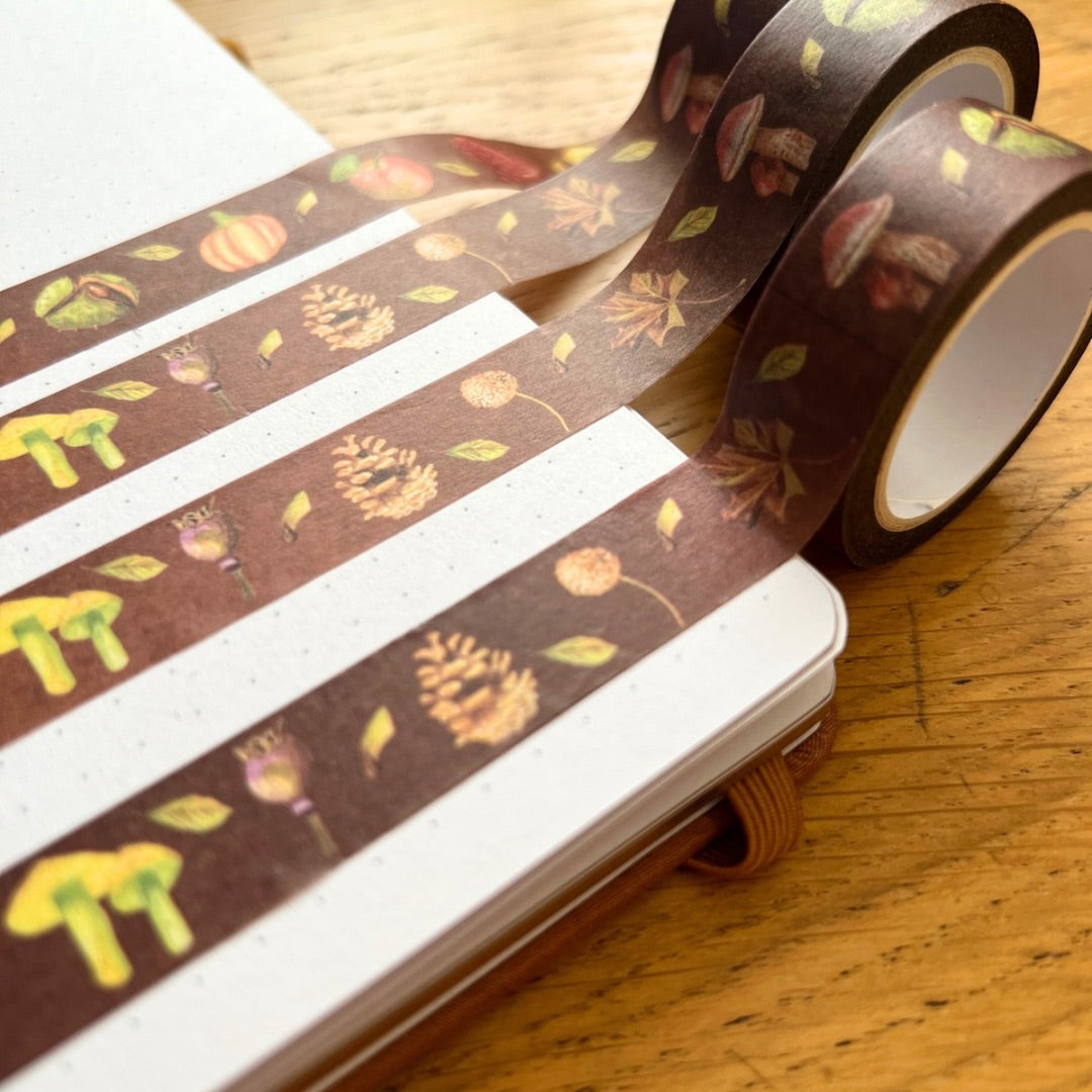 Autumn Fall Botanical Washi Tape | Decorative Craft Tape