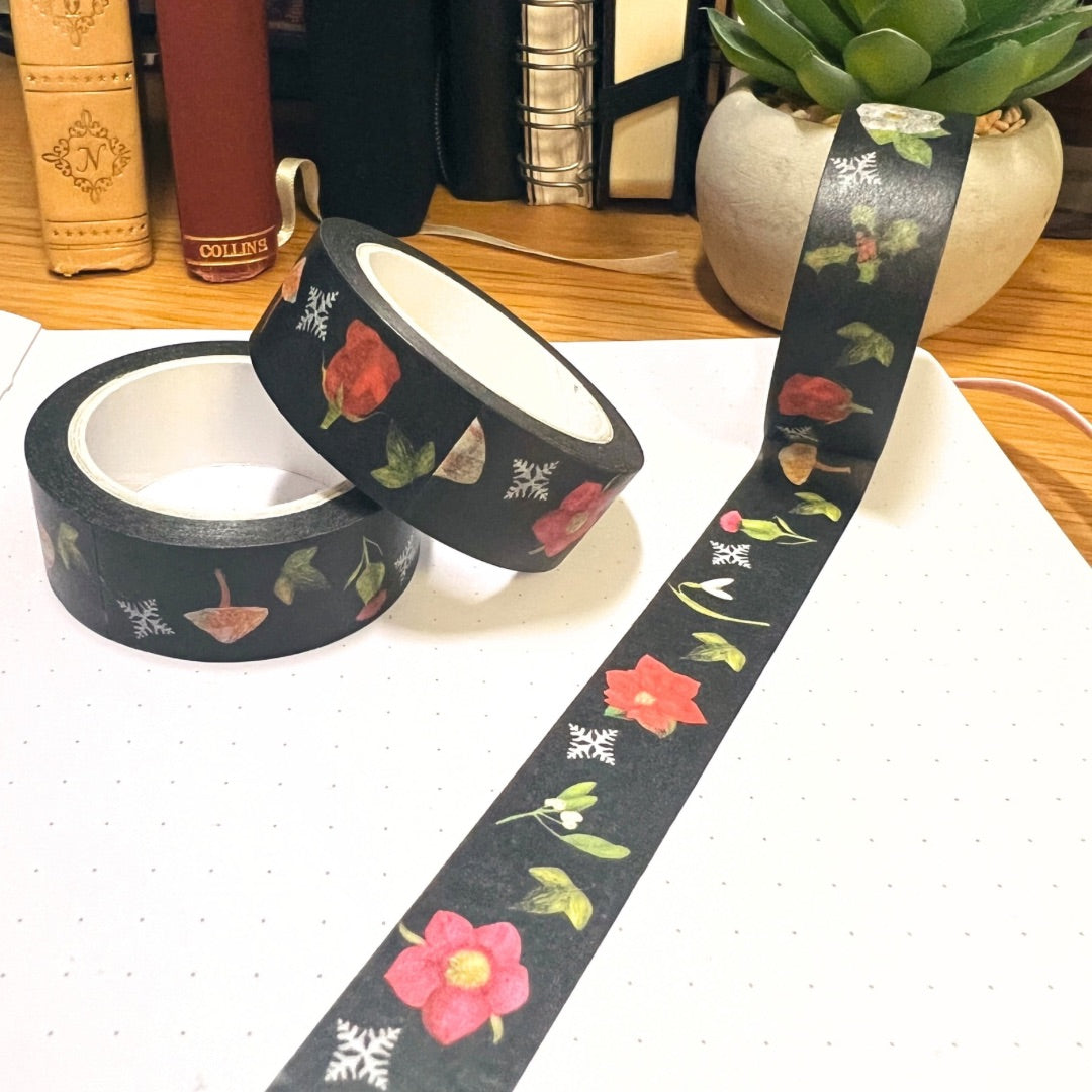 Winter Botanical Washi Tape | Decorative Craft Tape
