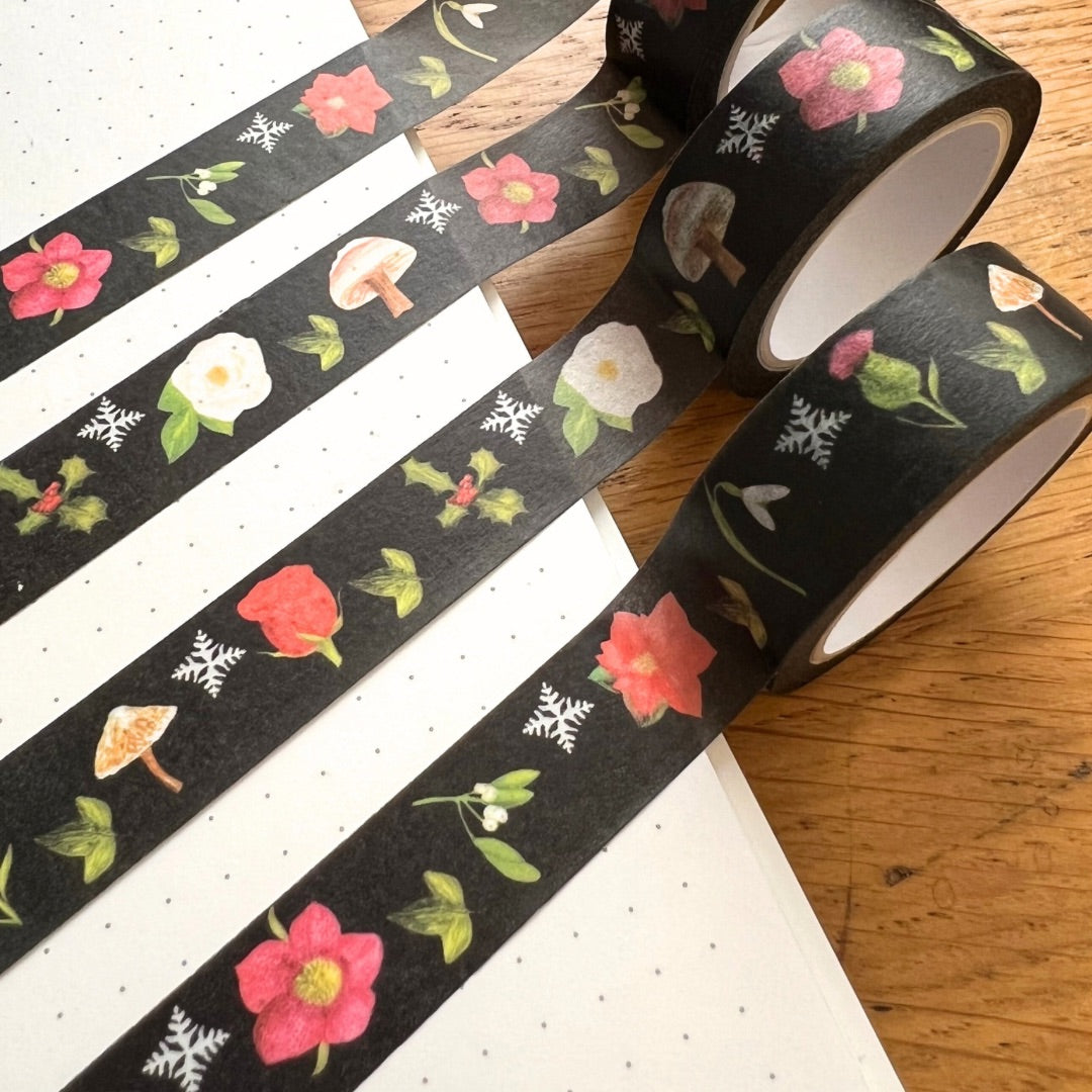 Winter Botanical Washi Tape | Decorative Craft Tape
