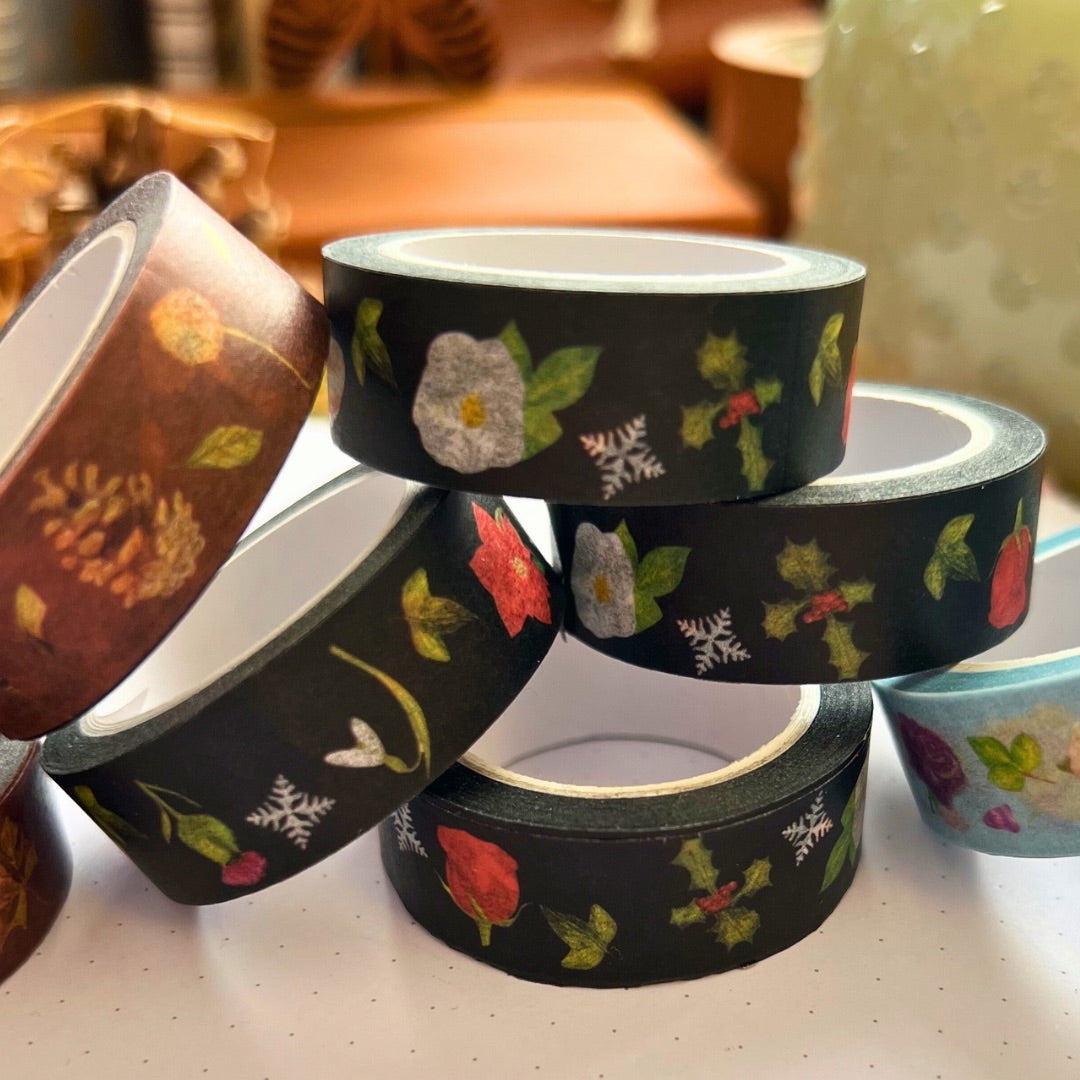 Winter Botanical Washi Tape | Decorative Craft Tape