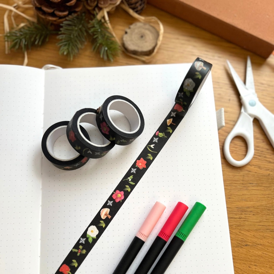 Winter Botanical Washi Tape | Decorative Craft Tape